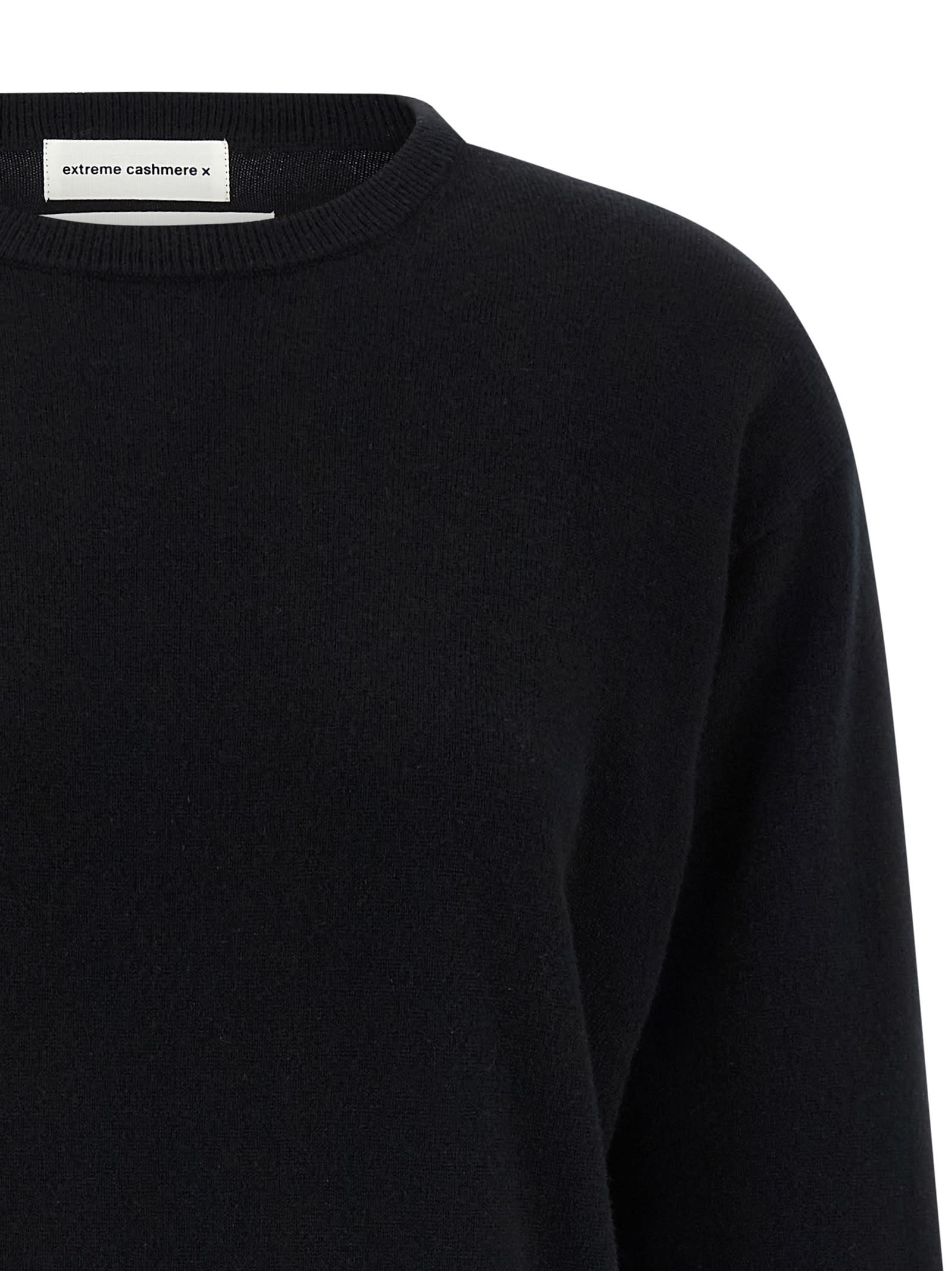 Extreme Cashmere Cuffed-sleeve Crew-neck Sweater In Black