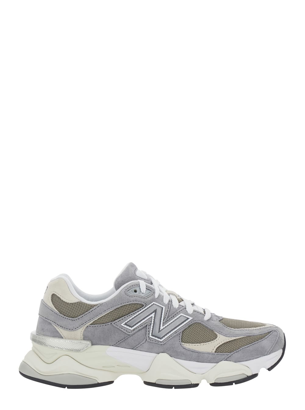 New Balance 9060 Grey Sneaker With Side Logo And Chunky Sole In Suede Unisex In Gray