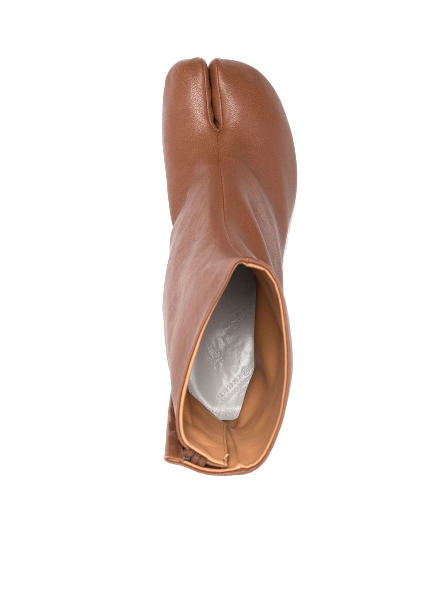 Maison Margiela 'tabi' Brown High Heel Ankle Boots In Brown