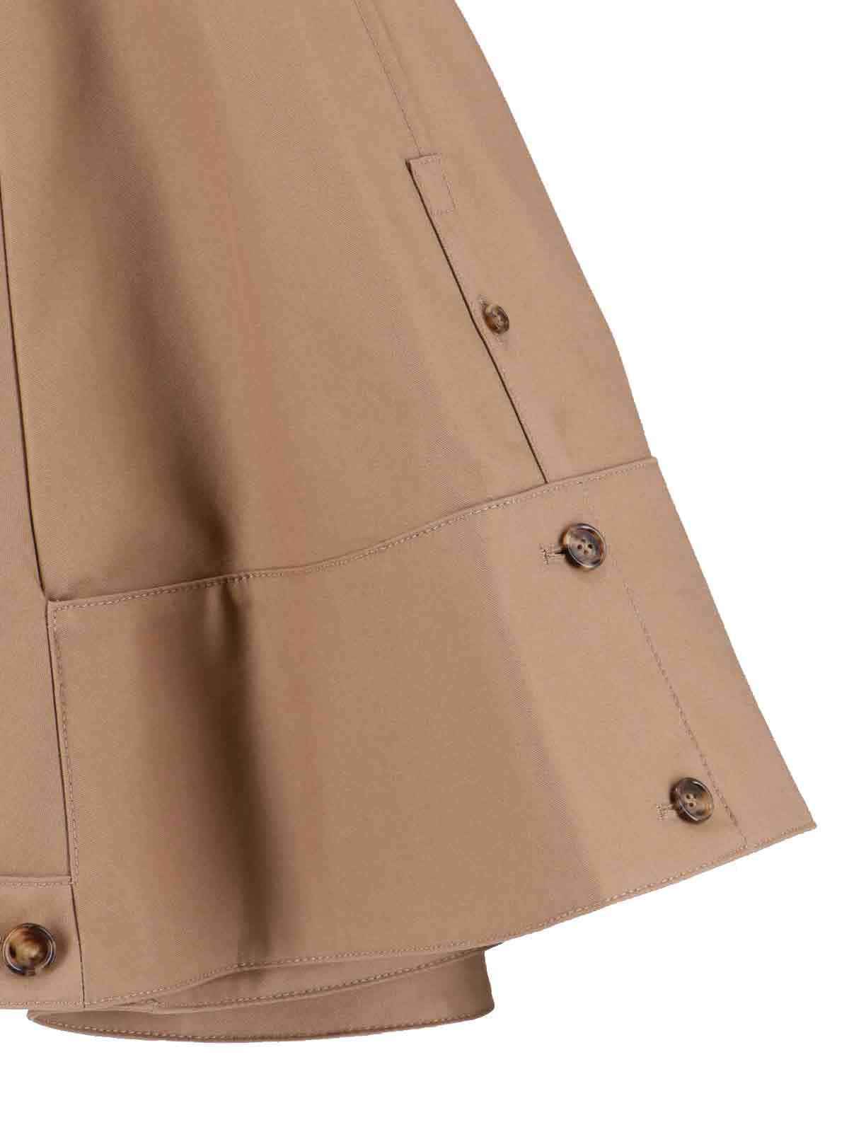 Max Mara Cape Style High Collar Jacket With Side Pockets In Brown