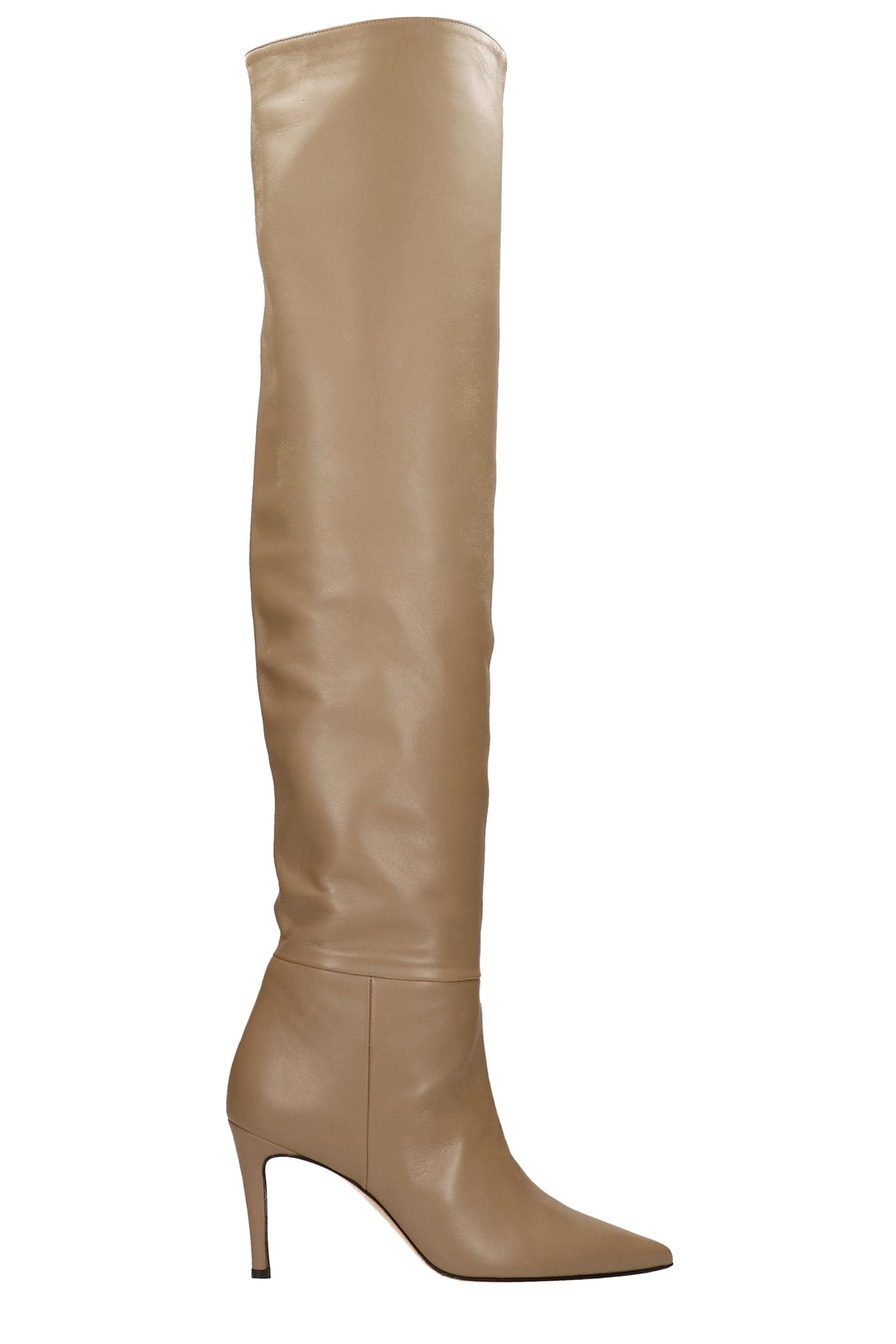 Marc Ellis Durham High Heels Boots In Taupe Leather