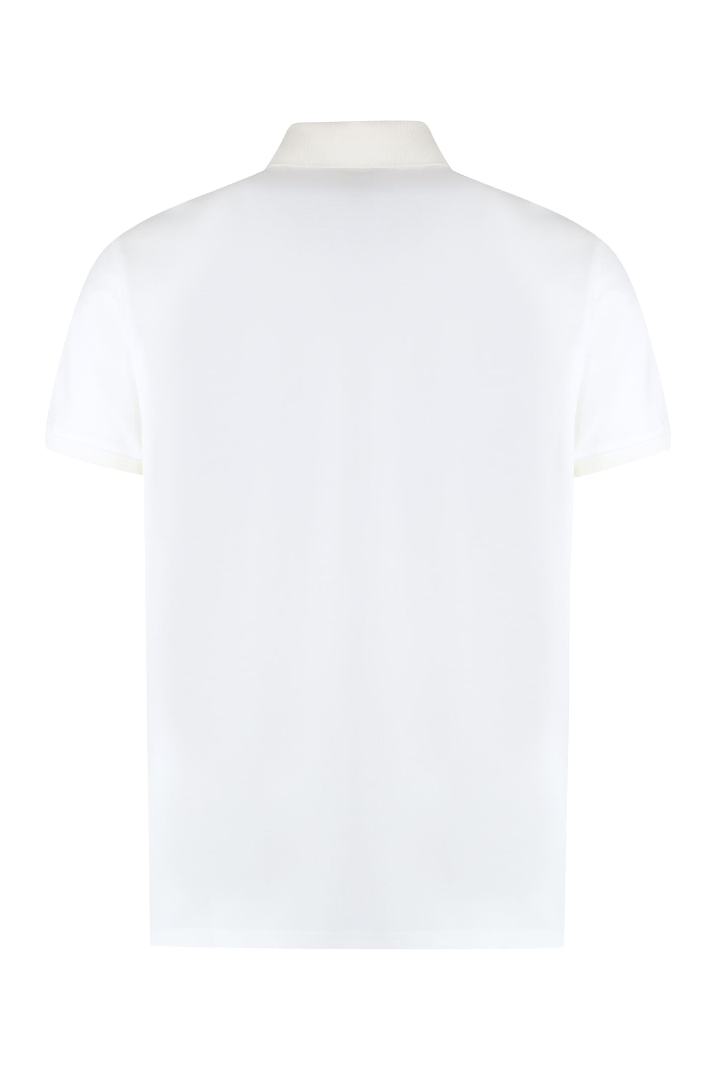 Shop Etro Short Sleeve Cotton Polo Shirt In White