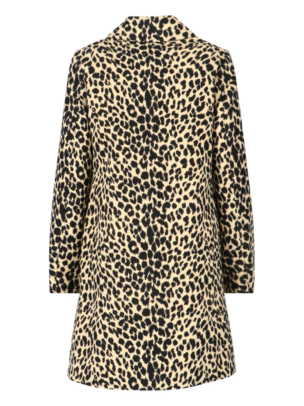 Aspesi Animal Print Double Breasted Jacket With Pockets In Brown