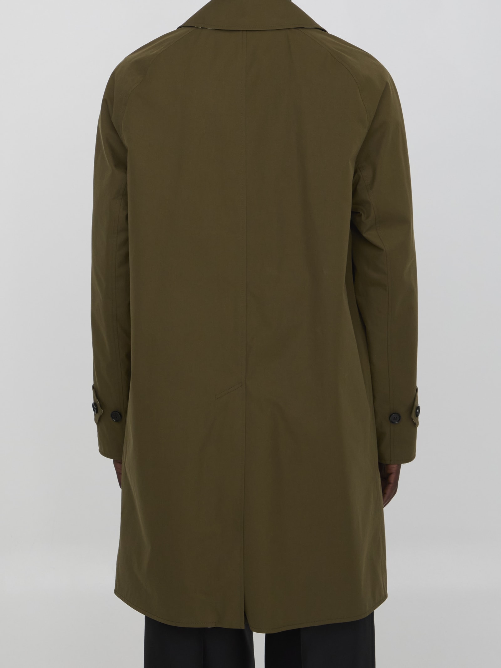 Shop Burberry Reversible Raincoat In Green