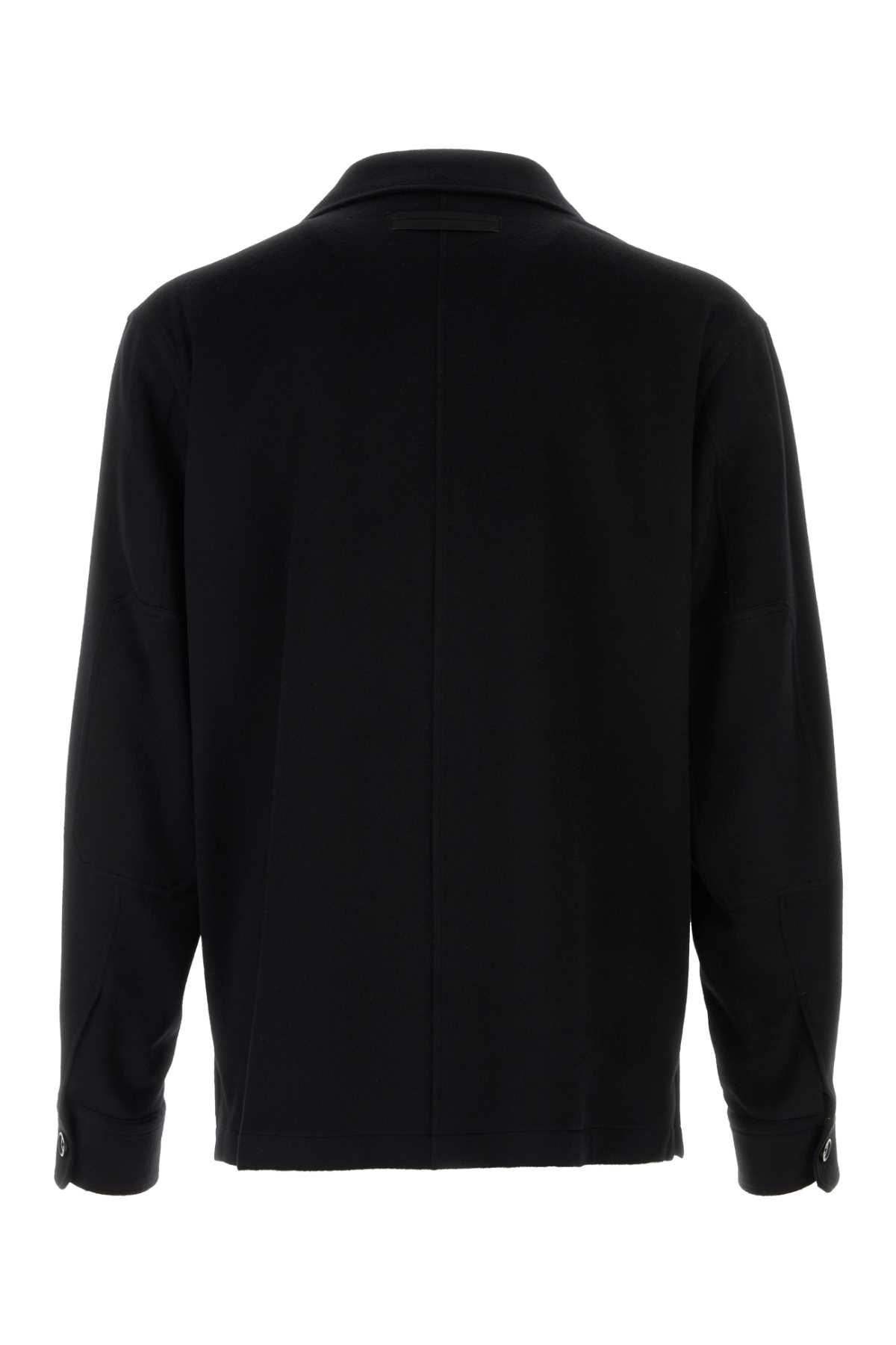 Shop Zegna Black Cashmere Shirt In 210g