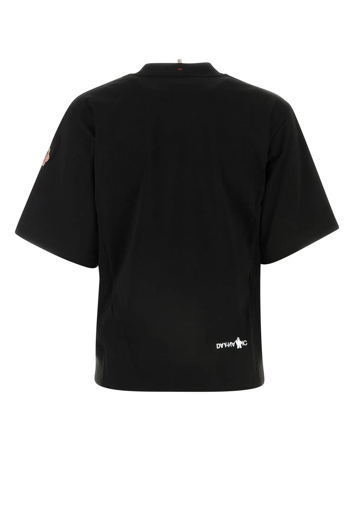 Shop Moncler Black Cotton T-shirt