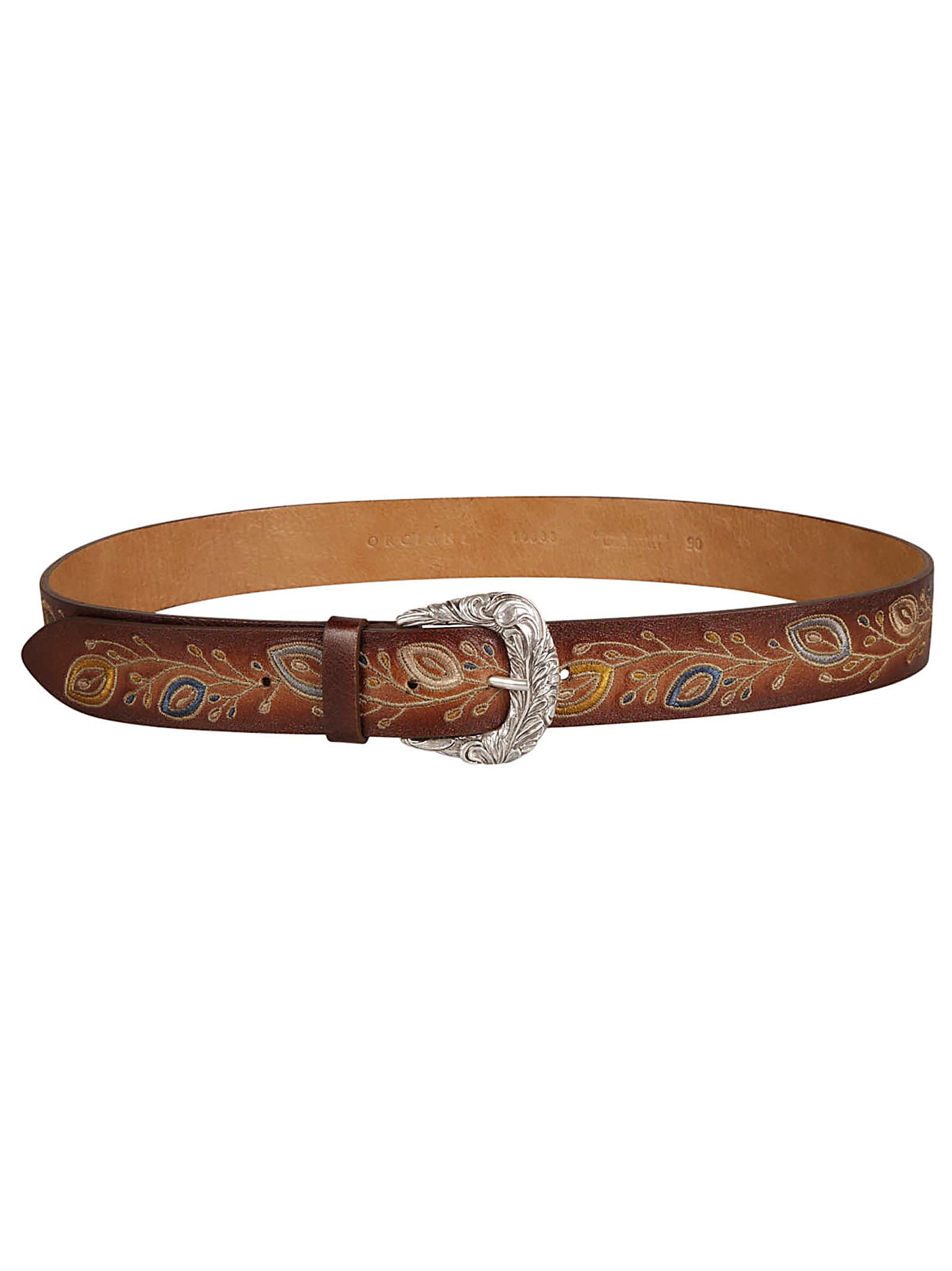 Orciani Notturno Leaf Belt In Brown