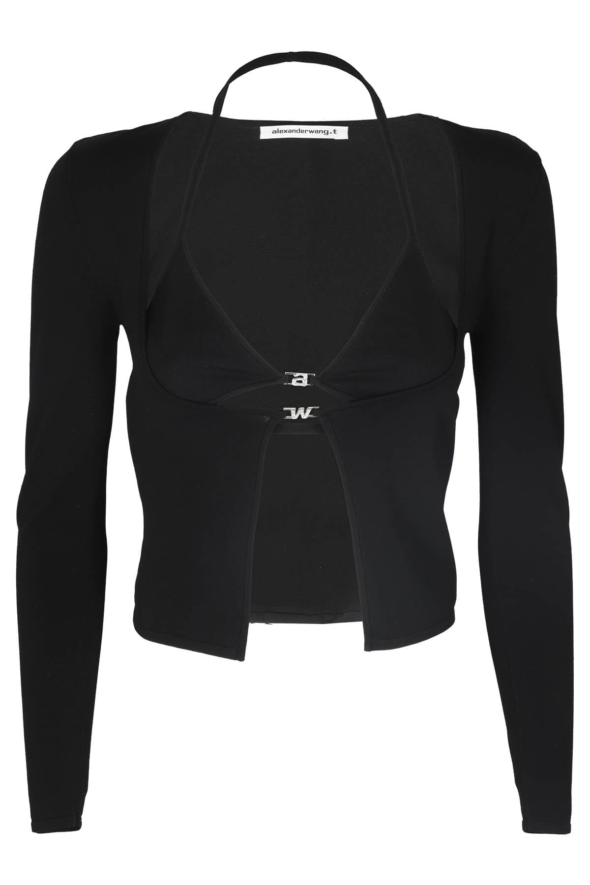 Shop Alexander Wang T Twinset Hybrid Bikini Cardigan In Black