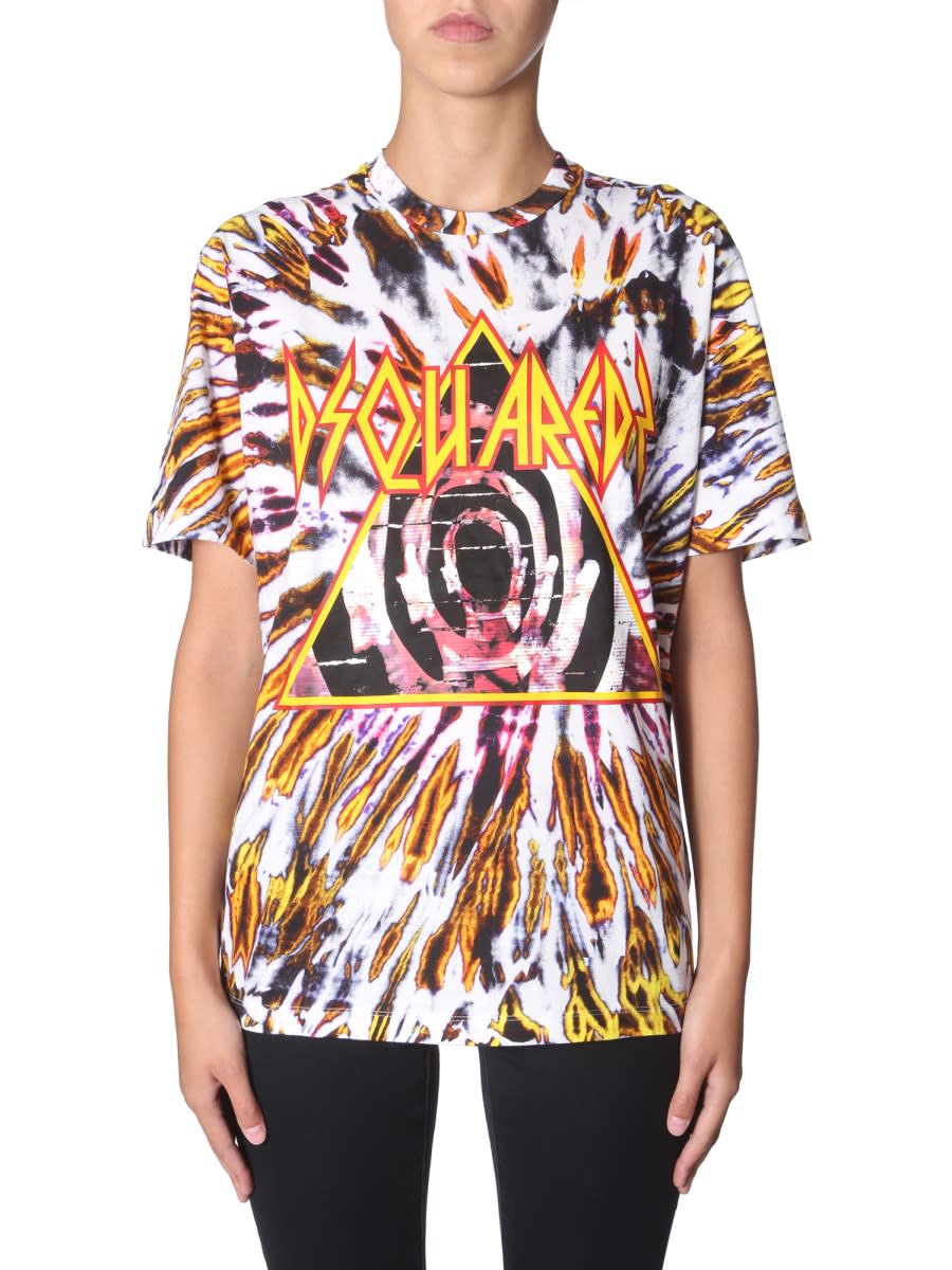 Shop Dsquared2 Tie And Dye Print T-shirt In Multicolour