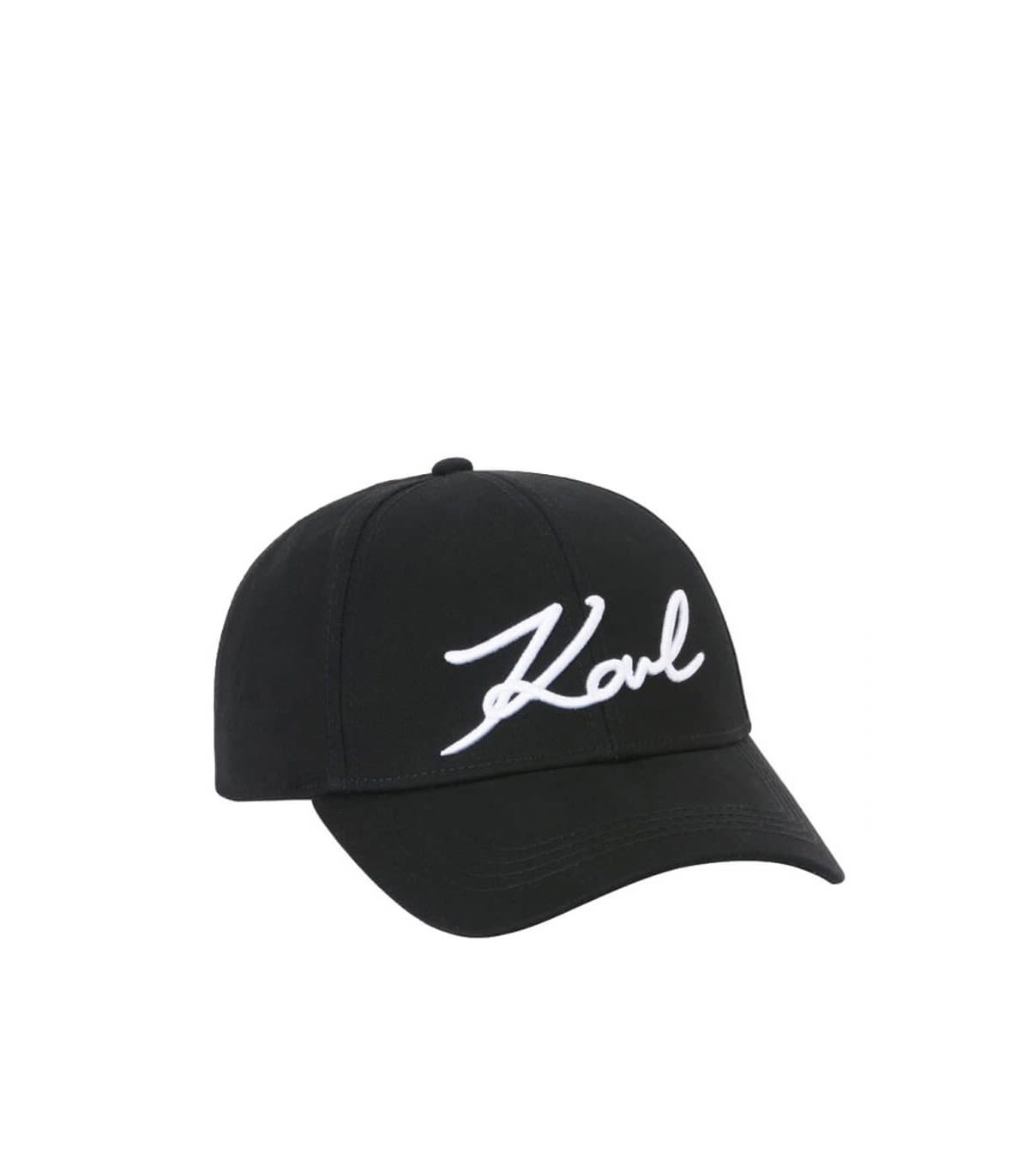 KARL LAGERFELD BLACK WHITE LOGO BASEBALL CAP,11314261