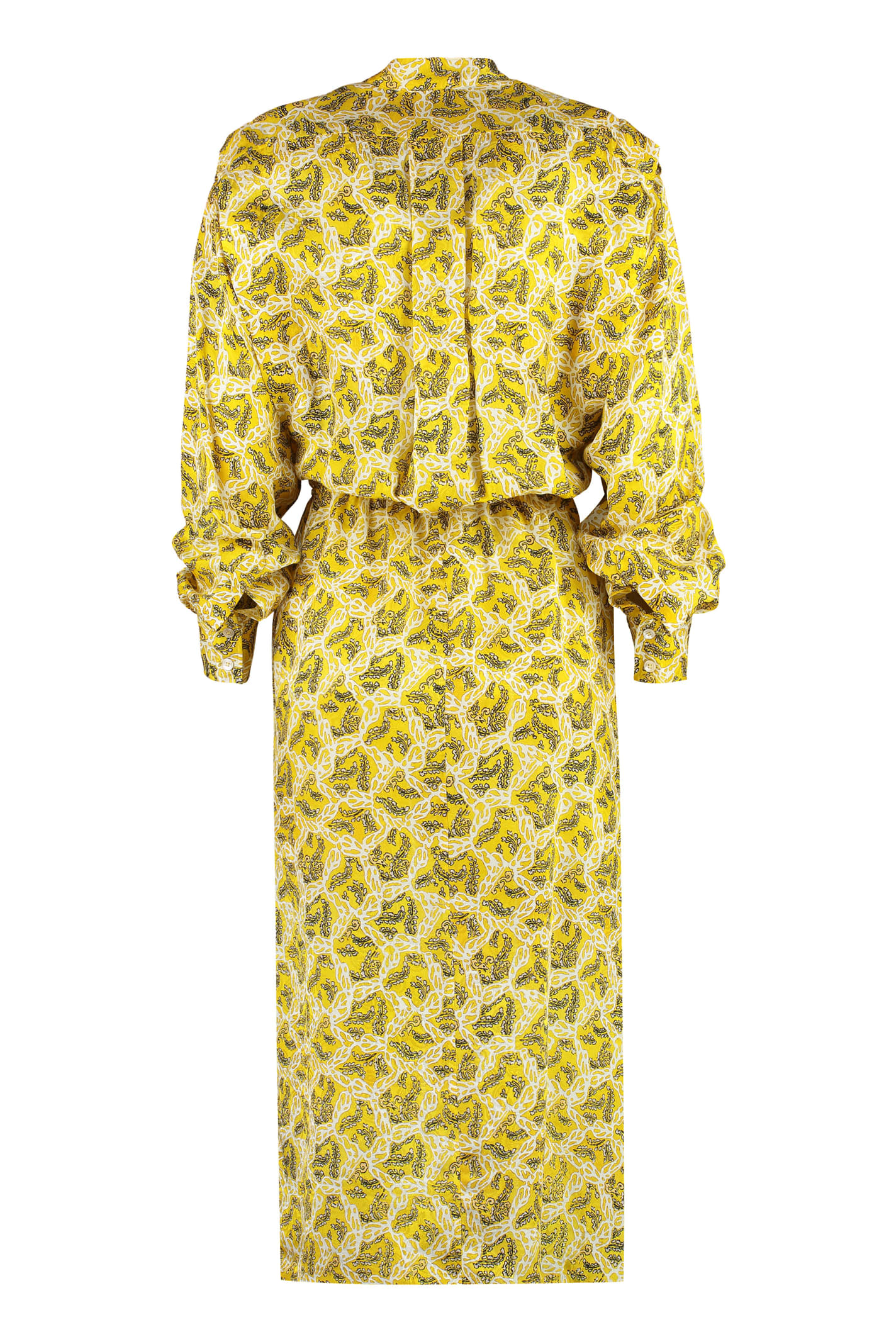 Shop Isabel Marant Lokeya Printed Dress In Yellow