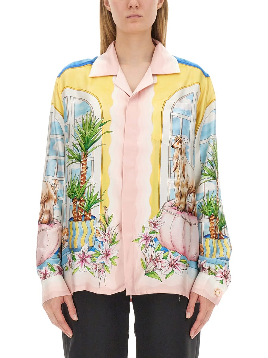 Shop Casablanca Printed Shirt In Multicolour