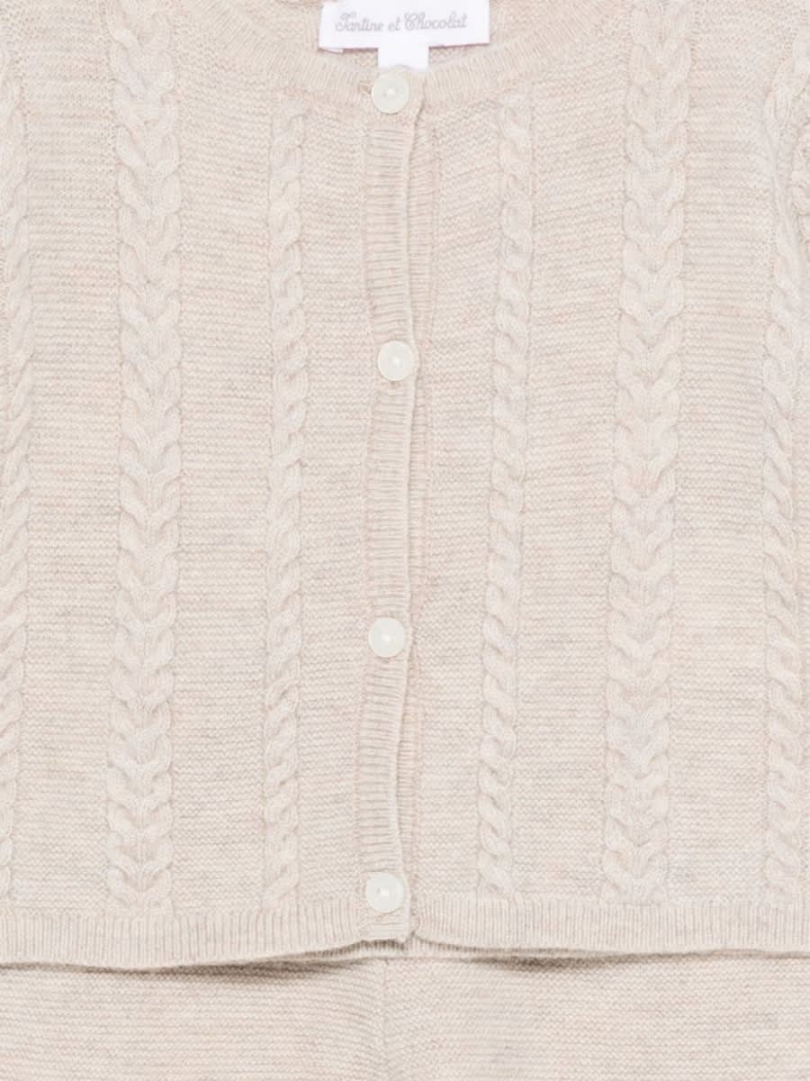 Tartine Et Chocolat Jersey Set With Pants In Neutral