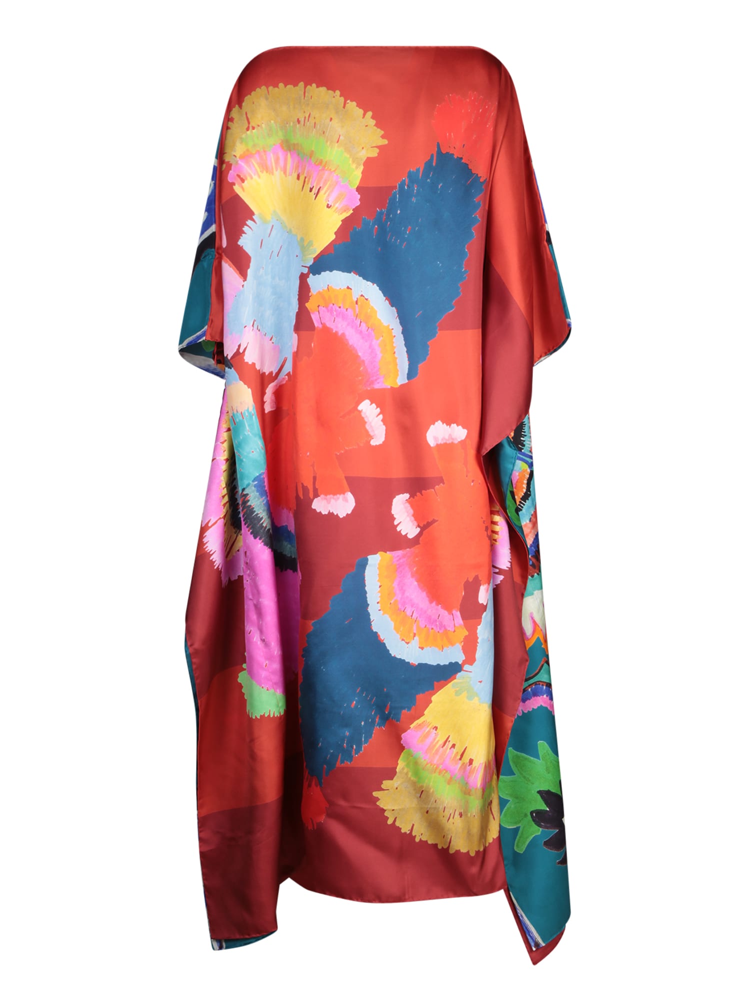 Shop Rianna + Nina Papagalo Zoi Turche Silk Kaftan In Multicolor