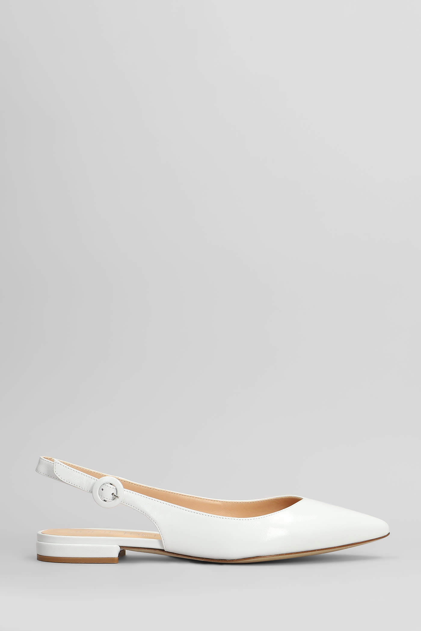Ballet Flats In White Leather