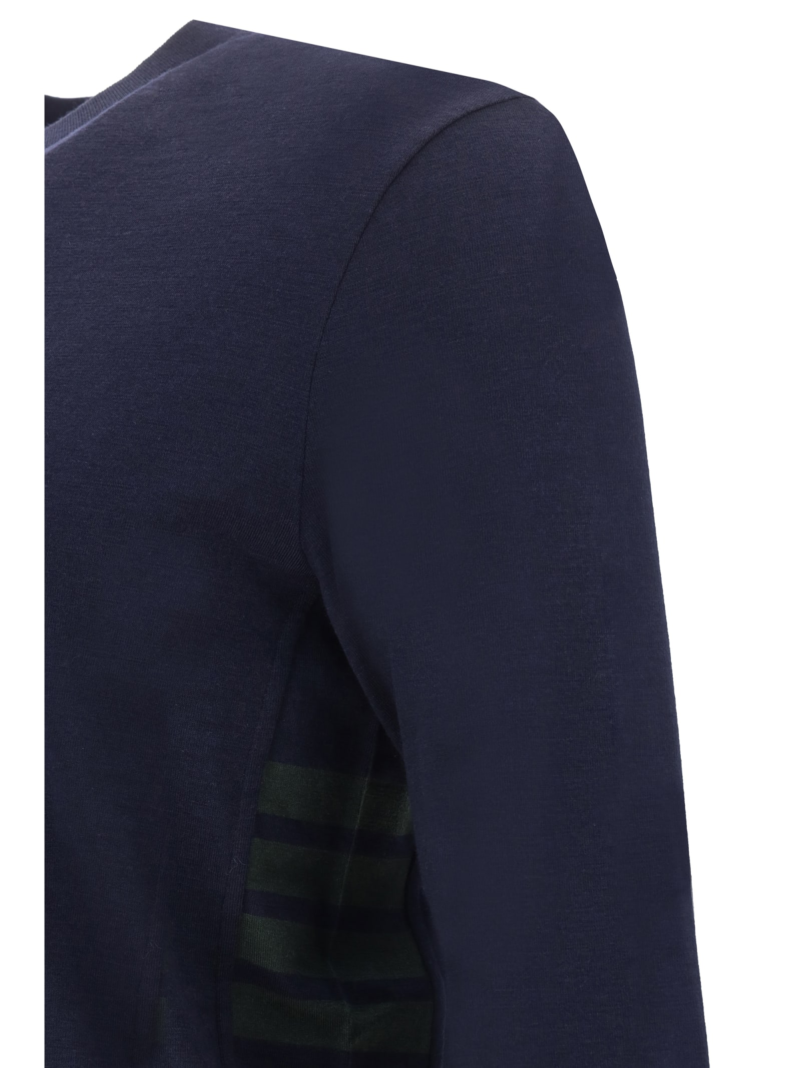 Shop Thom Browne Long Sleeve Jersey In Navy