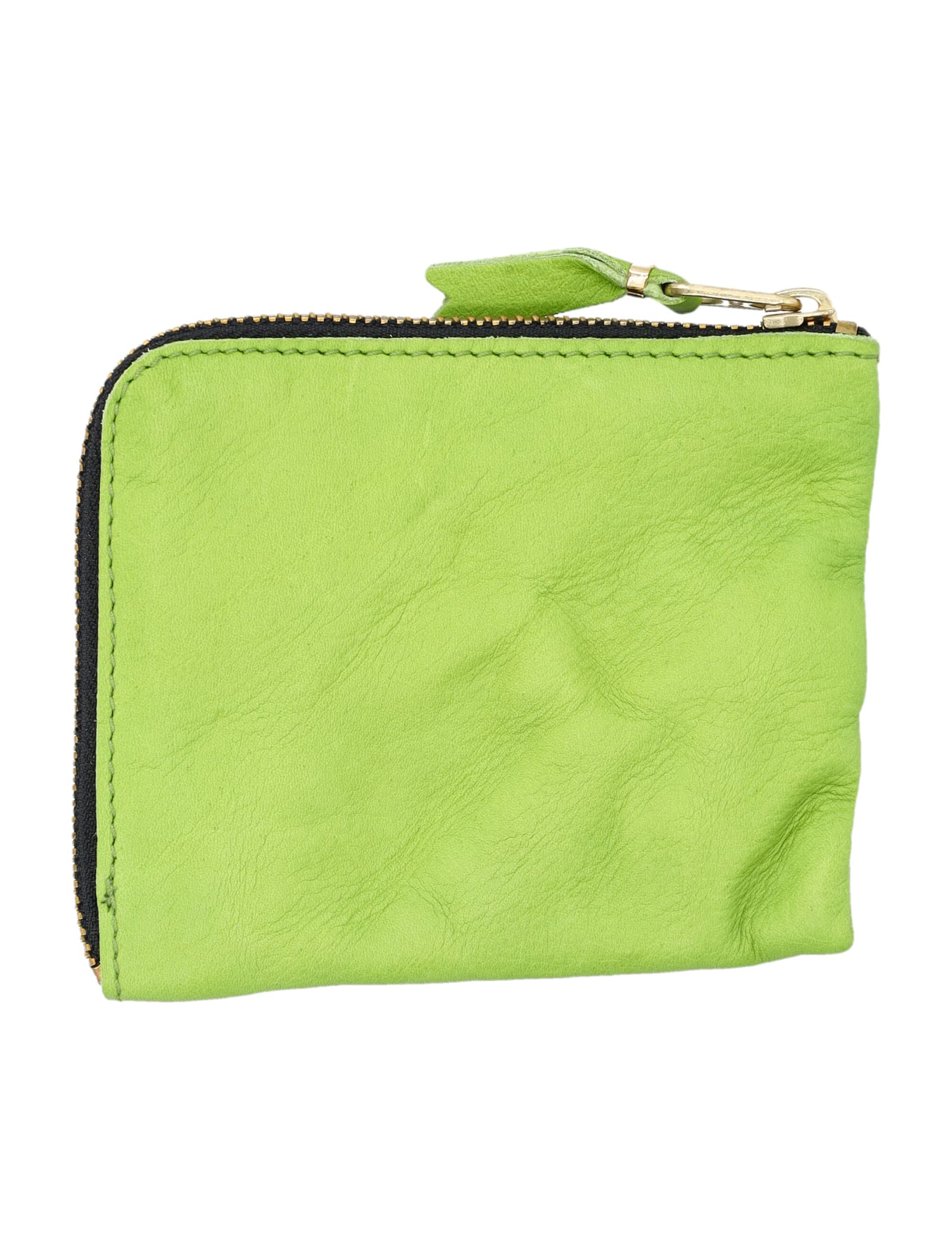 Shop Comme Des Garçons Washed Zip Around Wallet In Green