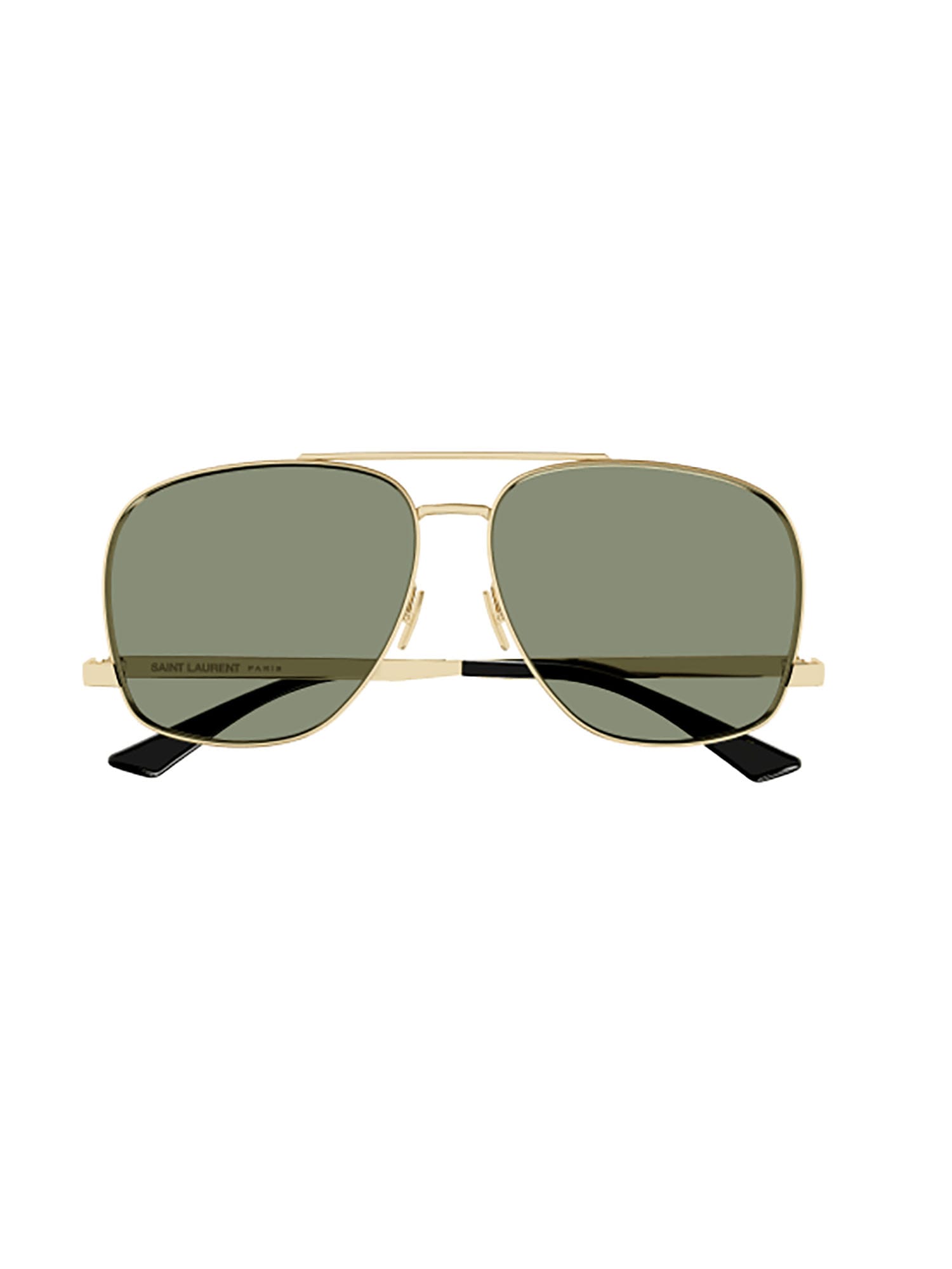 Saint Laurent Sl 653 Leon Sunglasses In Gold Gold Green