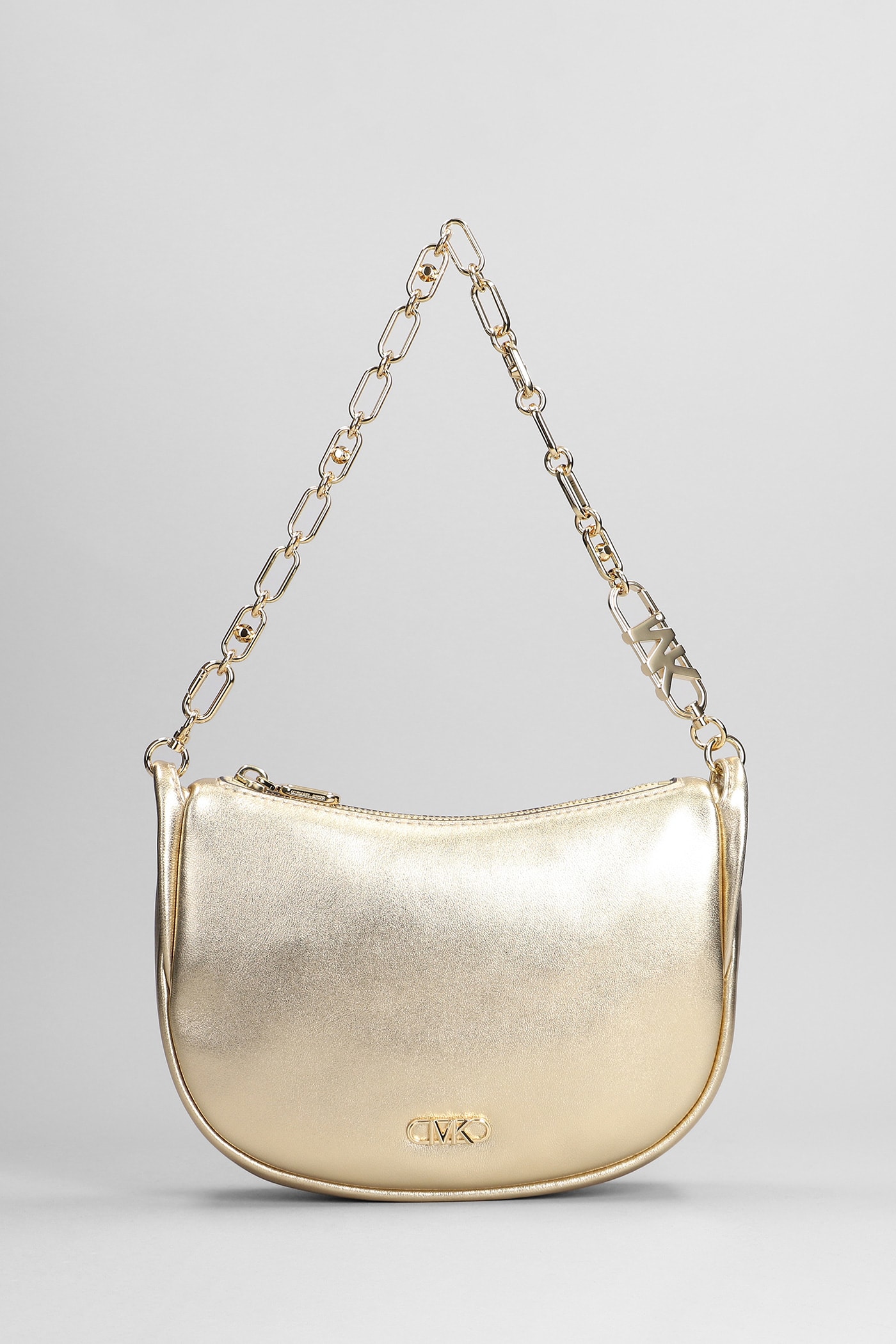 Shop Michael Kors Kendall Shoulder Bag In Gold Leather