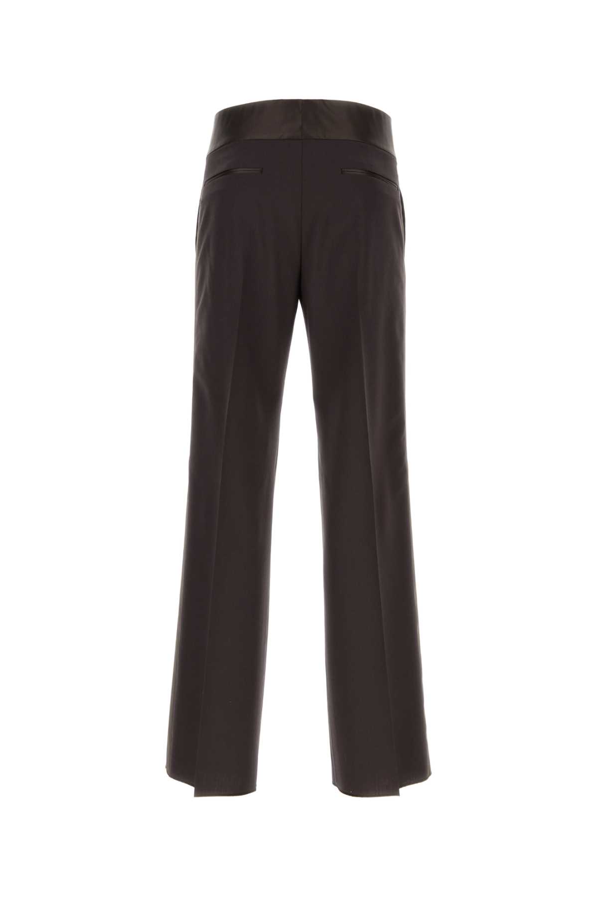 Valentino Chocolate Wool Pant In Brown