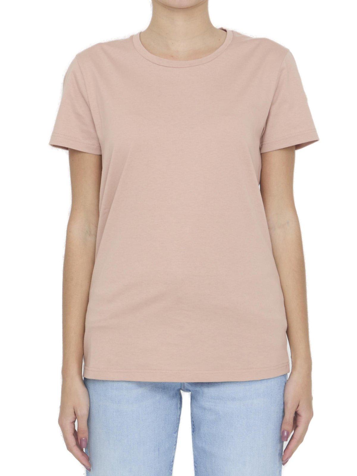 Shop Moncler Crewneck Short-sleeved T-shirt In Pink