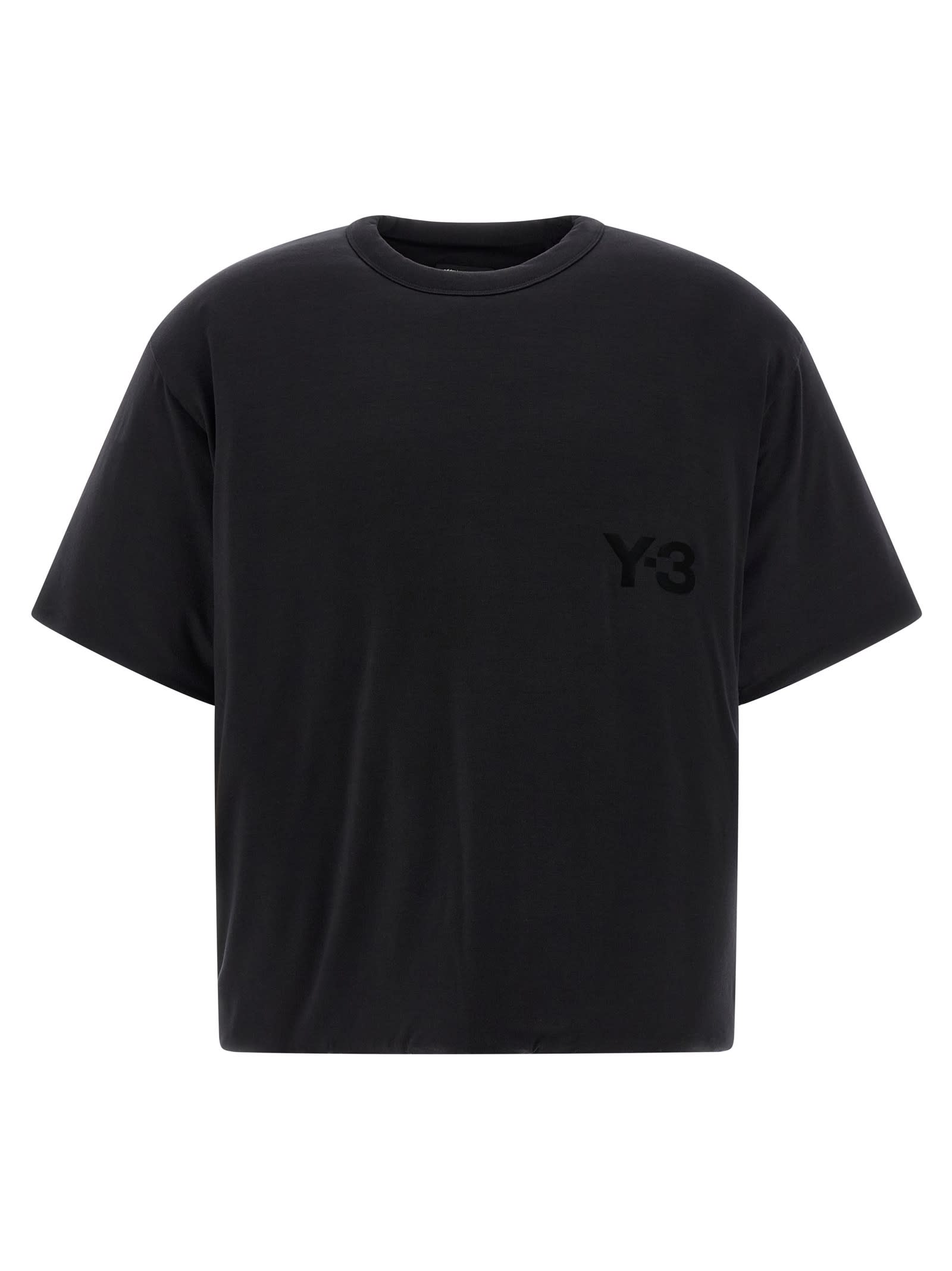 Y-3 Padded Crew Neck Short Sleeve T-shirt In Black