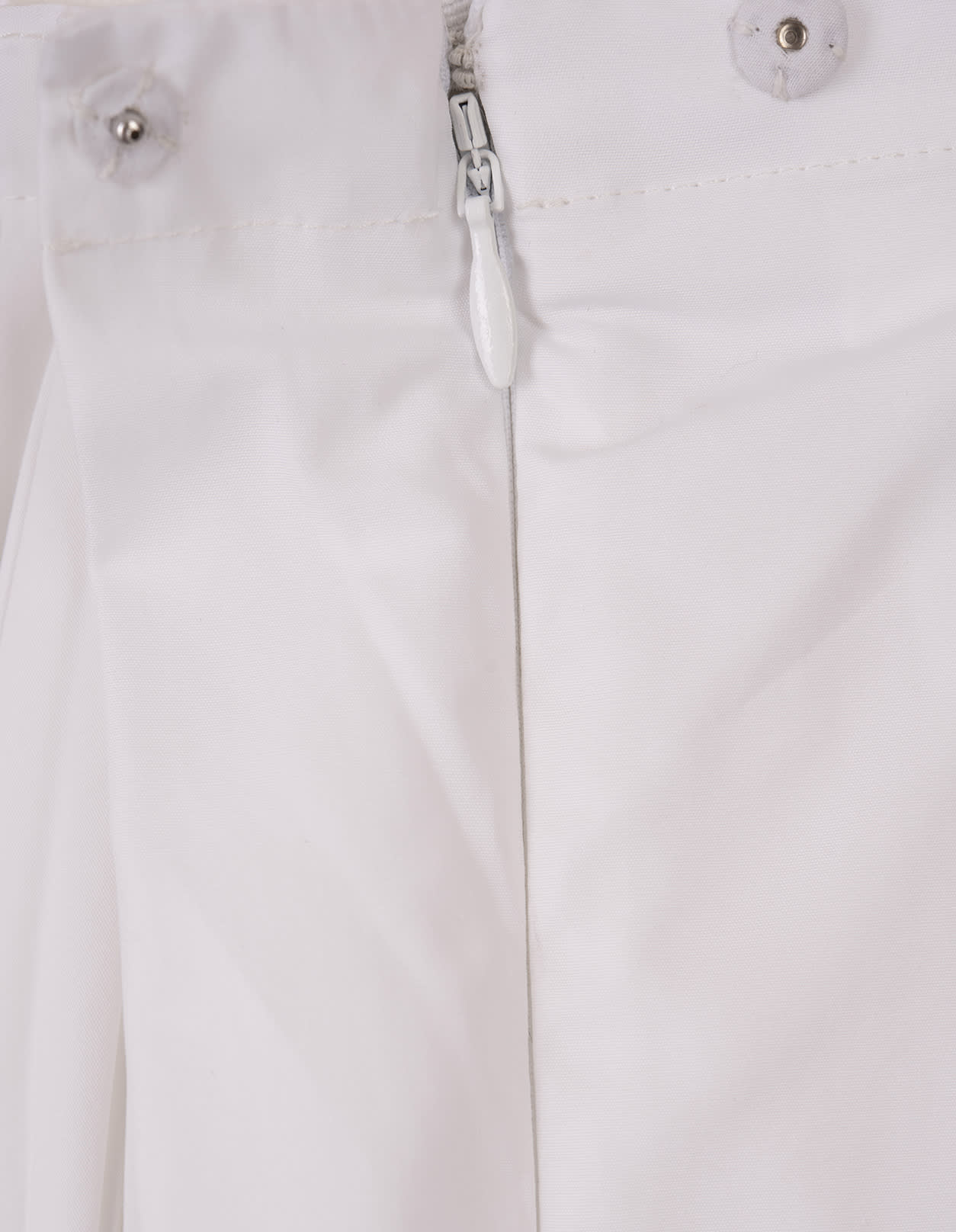 Shop Jil Sander White Organza Muslin Pleated Midi Skirt