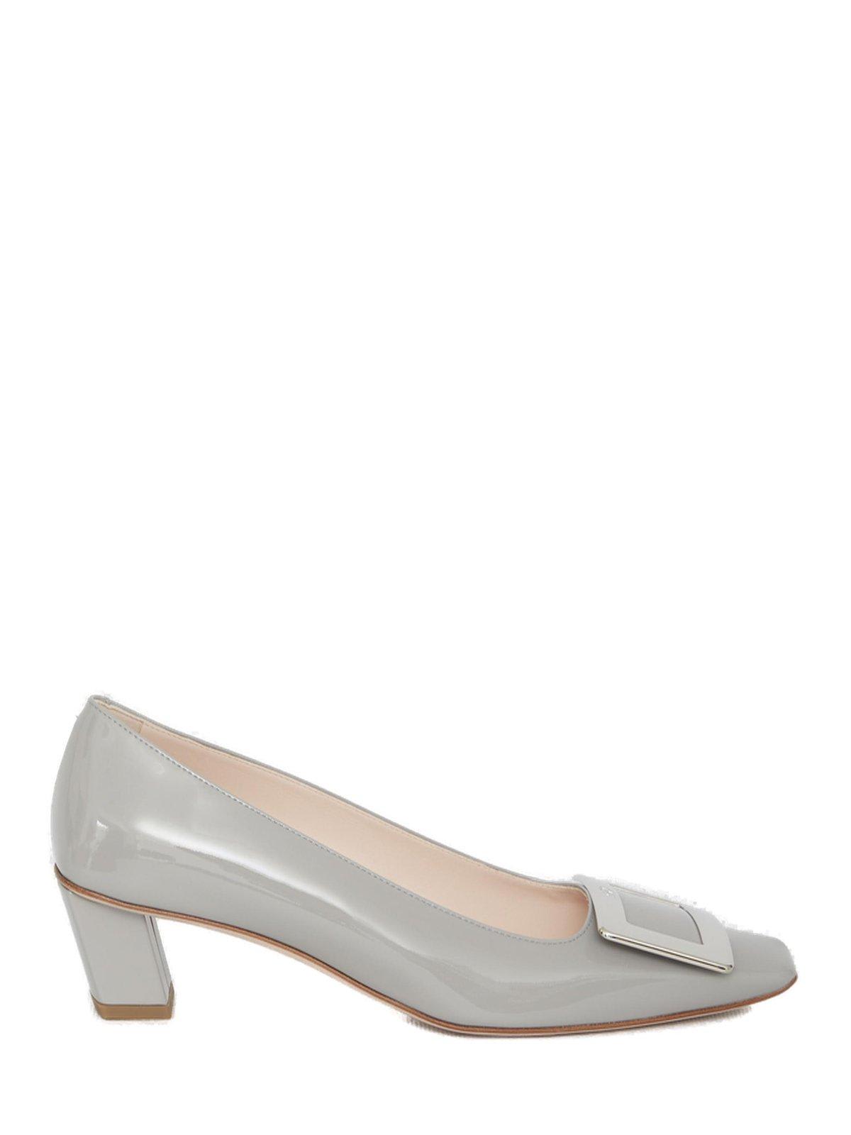 Shop Roger Vivier Belle Vivier Buckle Pumps In Grey