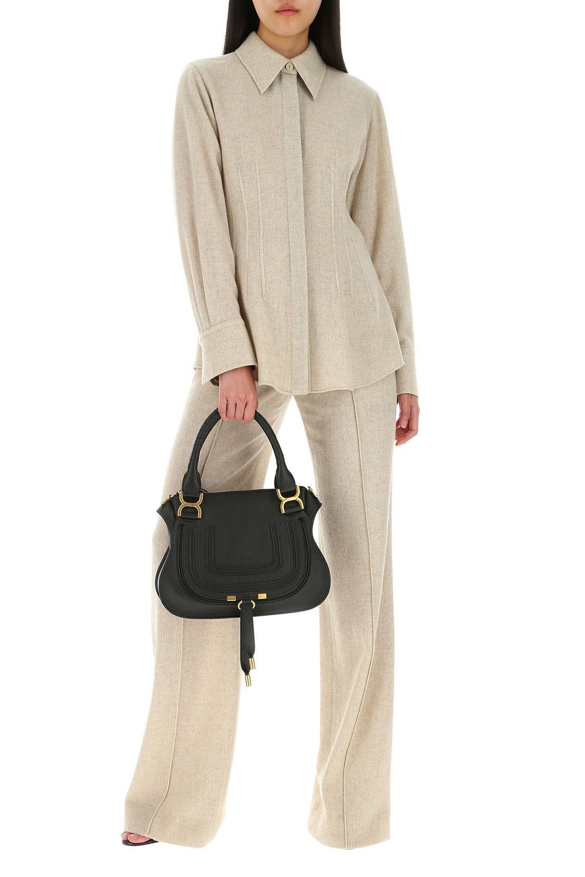 Chloé Marcie Medium Leather Handbag With Removable Shoulder Strap In Black
