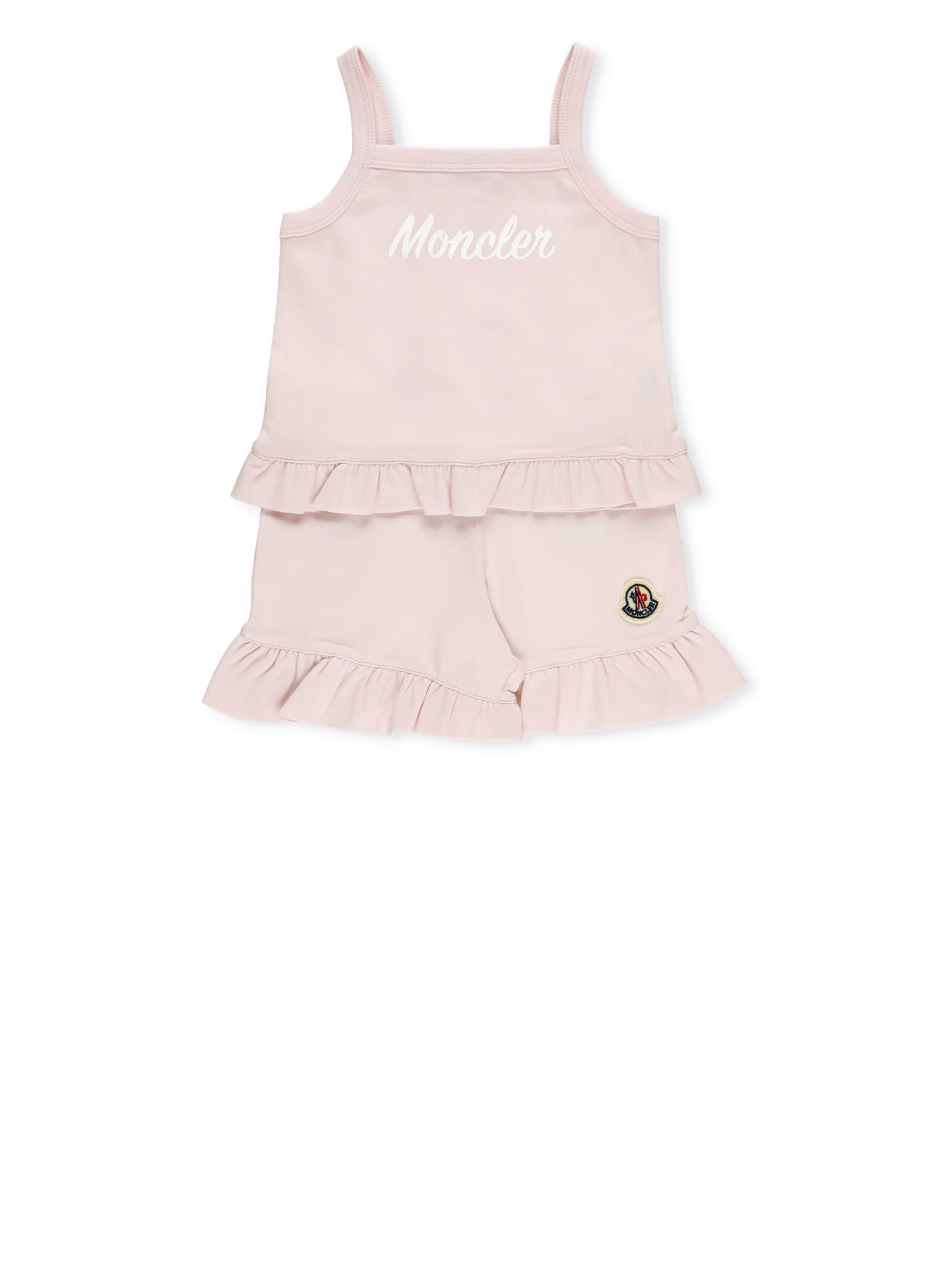 Shop Moncler Cotton Two-piece Set In Pink