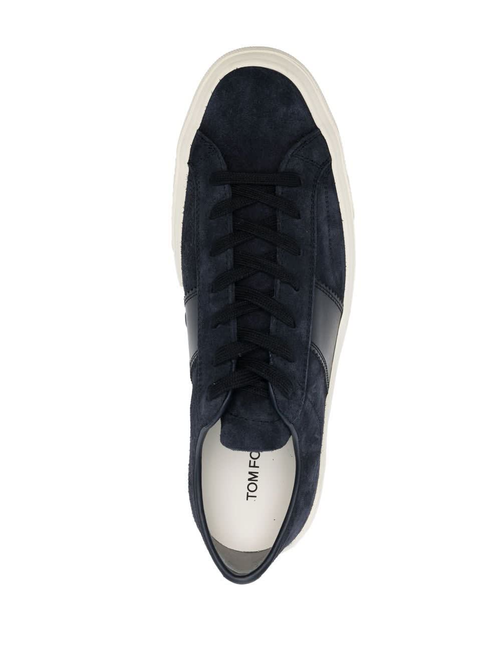 Shop Tom Ford Sneakers Low Top In Blue Cream