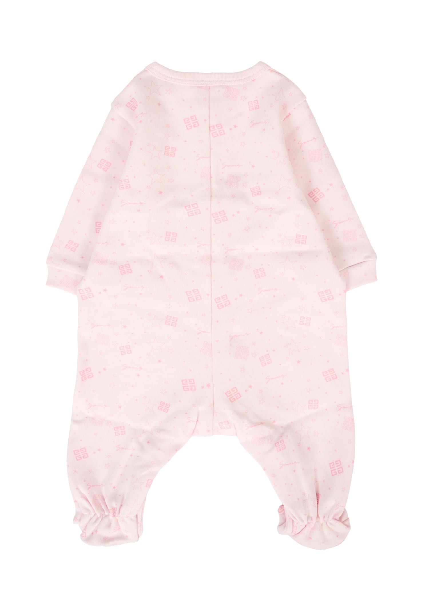Givenchy Pink Babygrow For Baby Girl With Logo In Pink