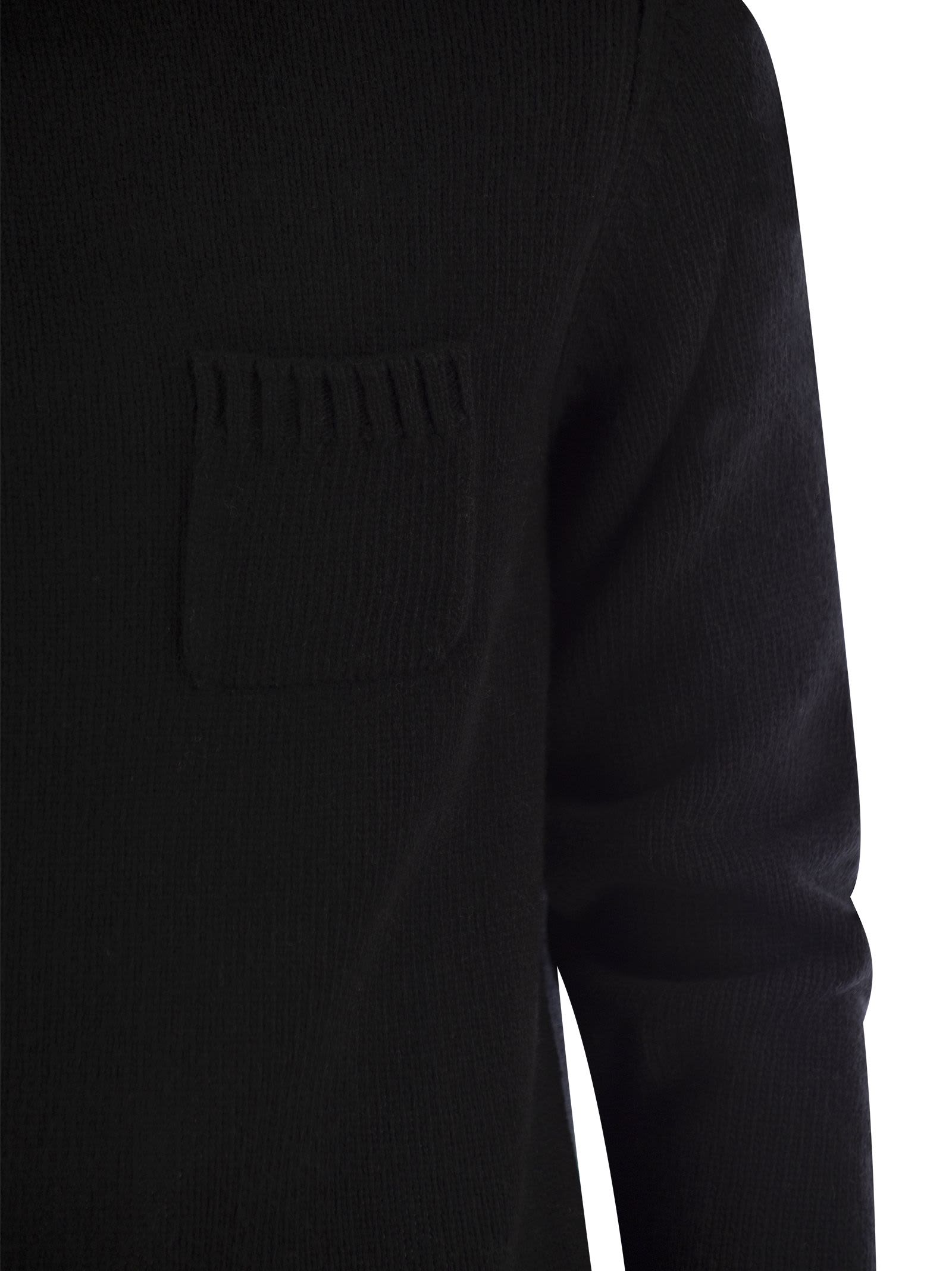 Shop Fedeli Wool And Cashmere Turtleneck Jumper In Night Blue