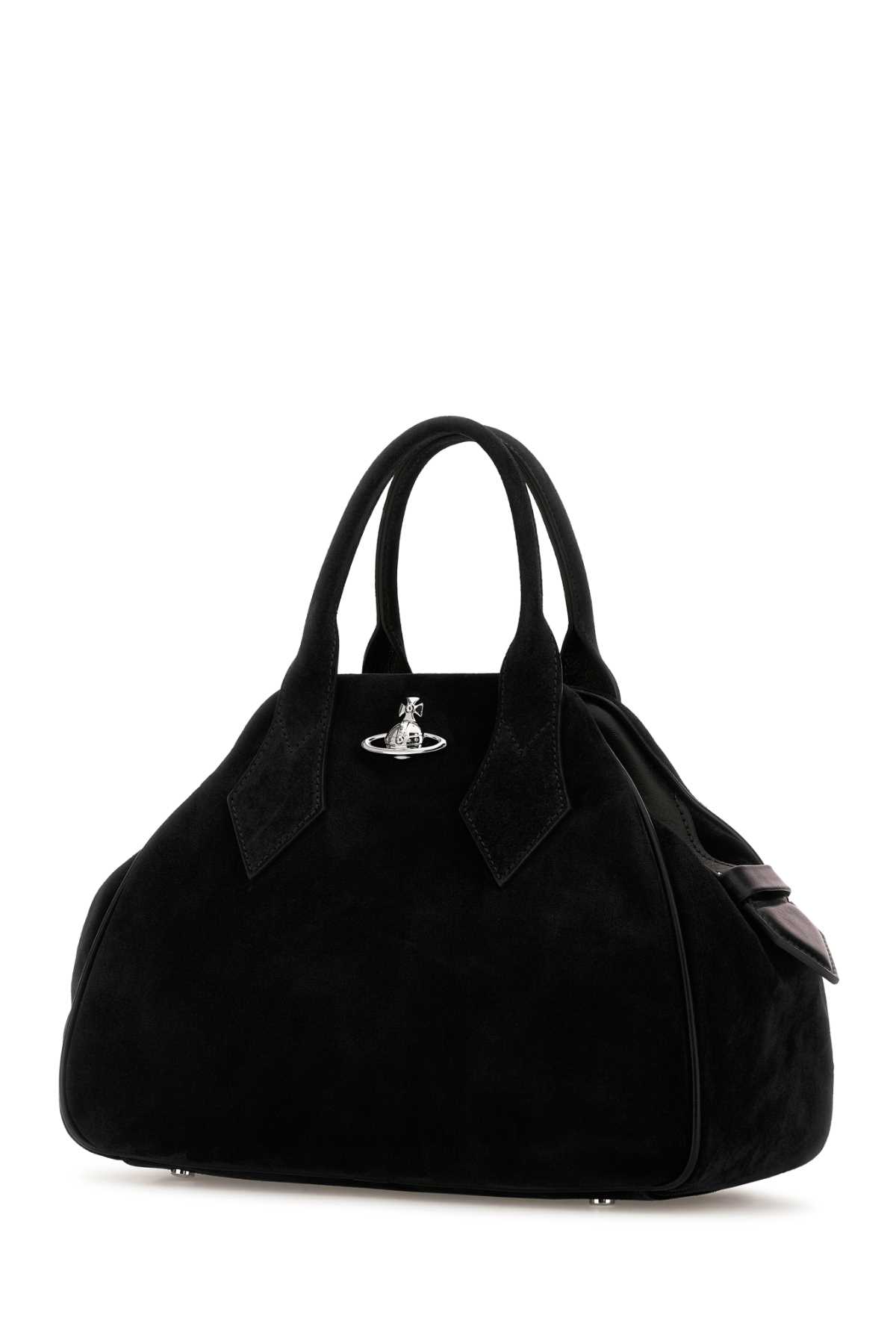 Vivienne Westwood Black Suede Medium Yasmine Handbag In Black