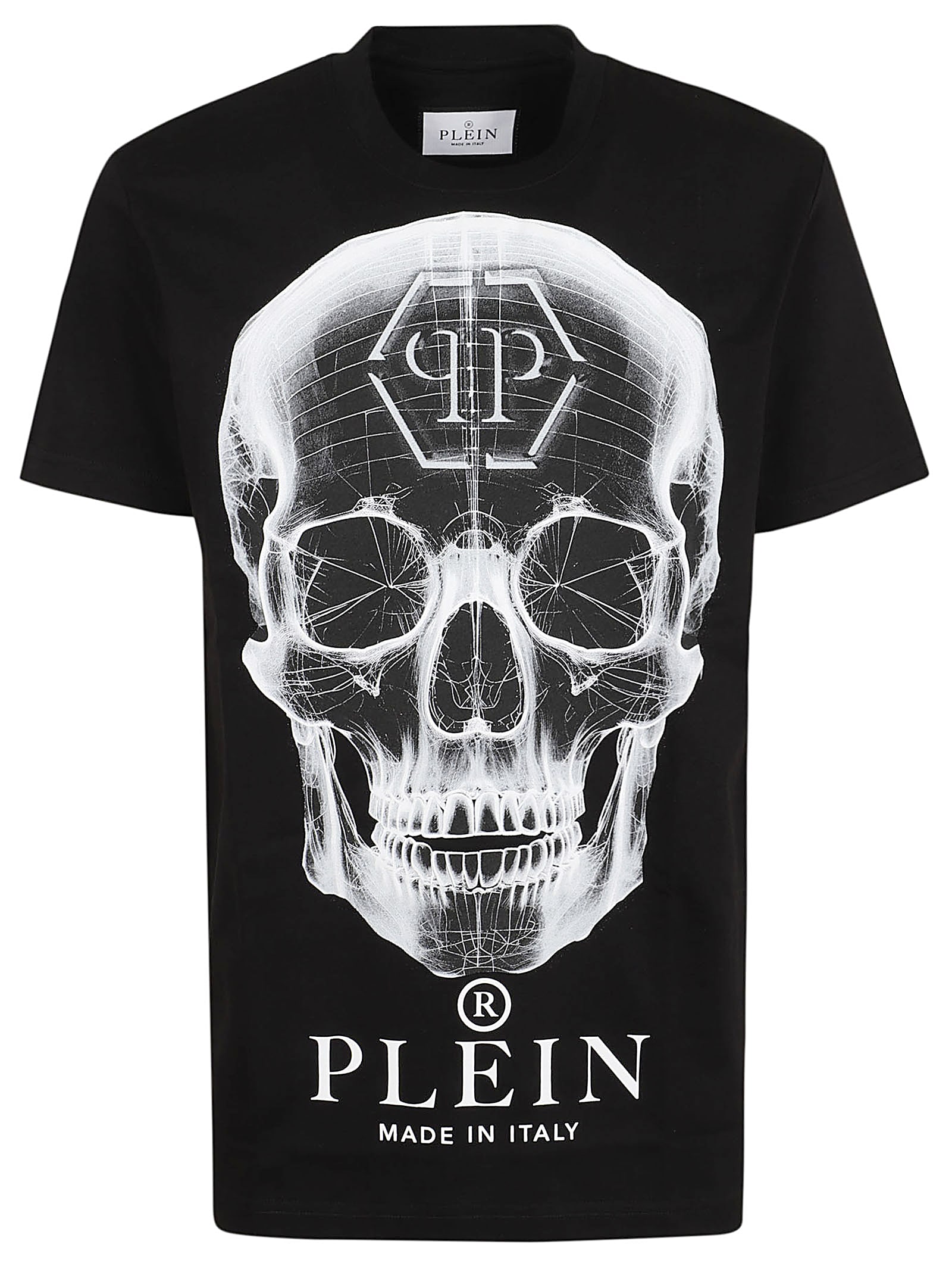 Shop Philipp Plein T-shirt Round Neck Ss Skull In Black