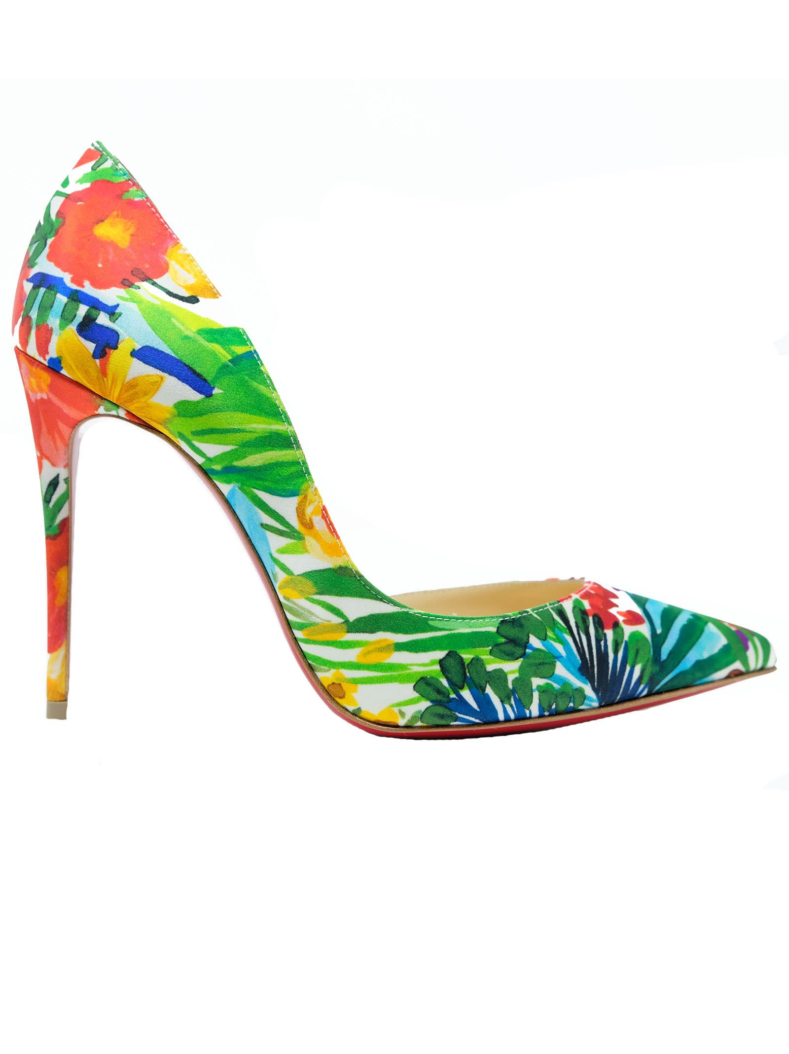 Click to view more detailed imagery on our partner's website Christian Louboutin Satin Multicolor Iriza Pumps