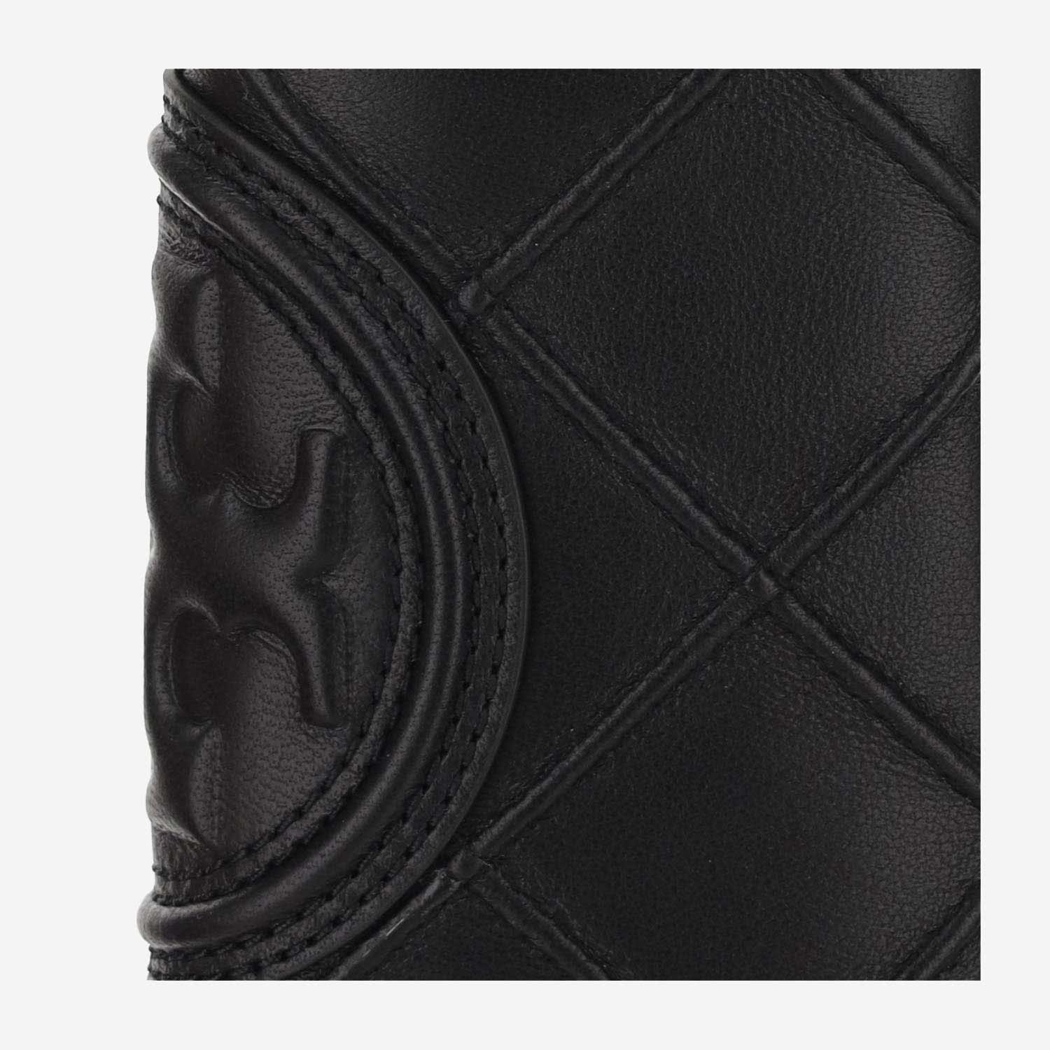 Tory Burch Fleming Soft Small Flap Wallet In Black