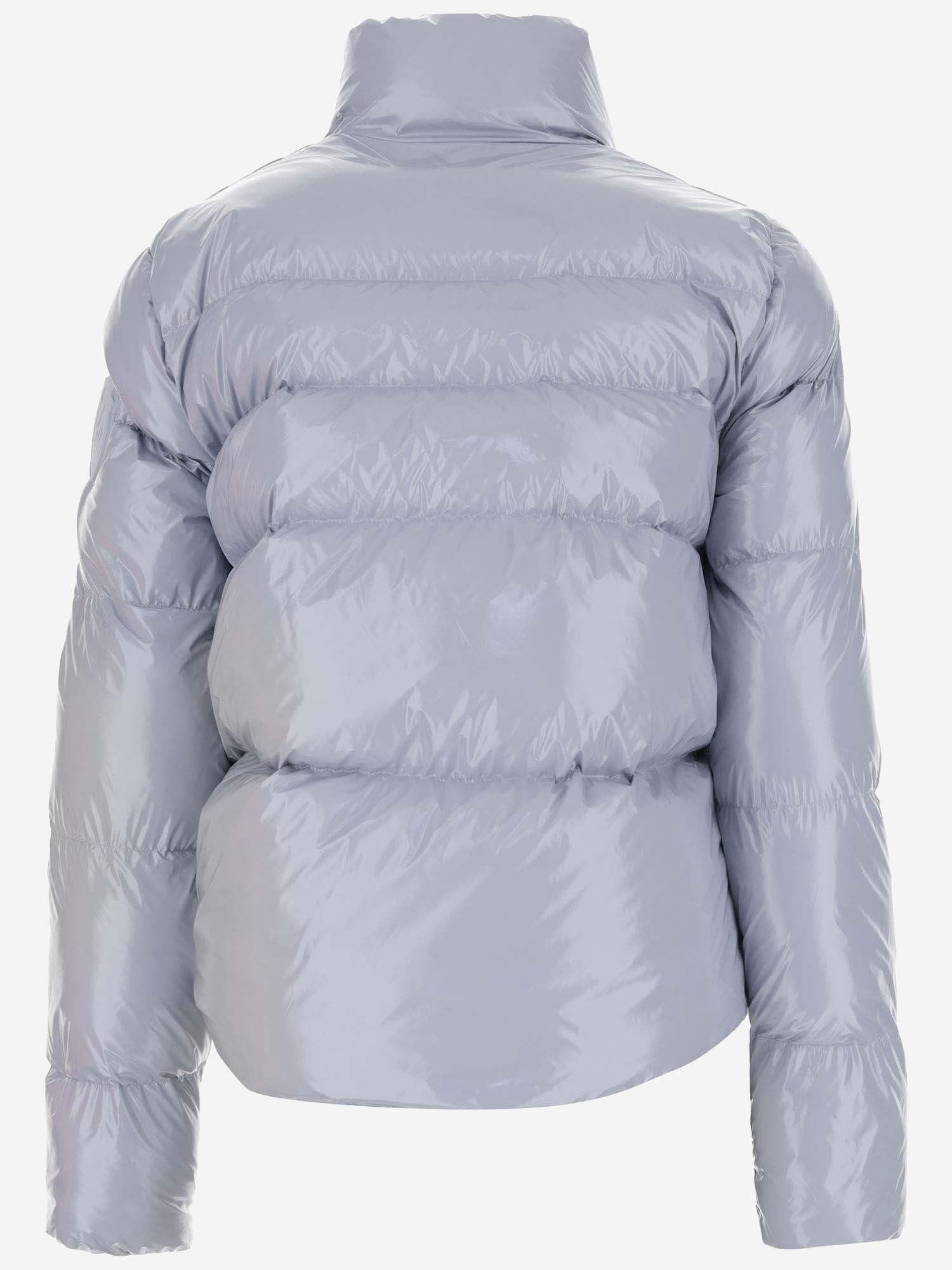 Shop Pinko High Shine Down Jacket In Clear Blue