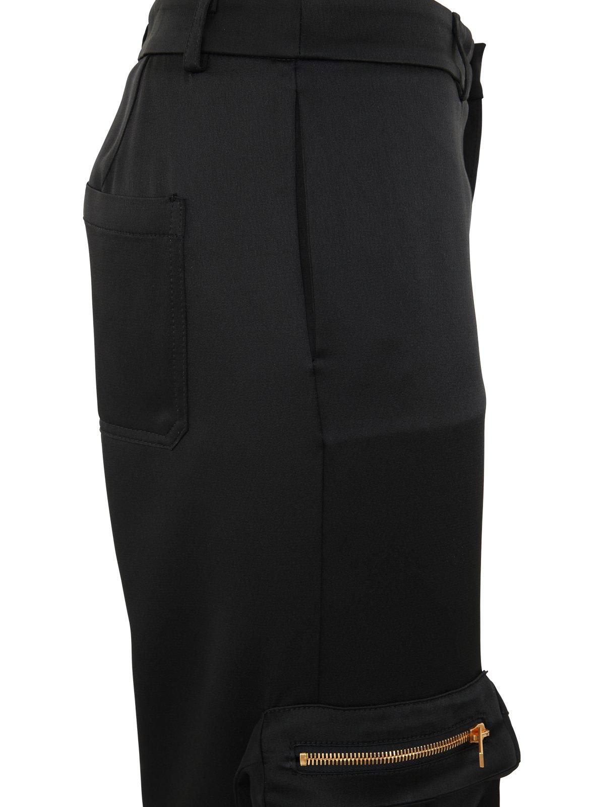 Shop Blumarine Pocket Detailed Cargo Pants  In Black