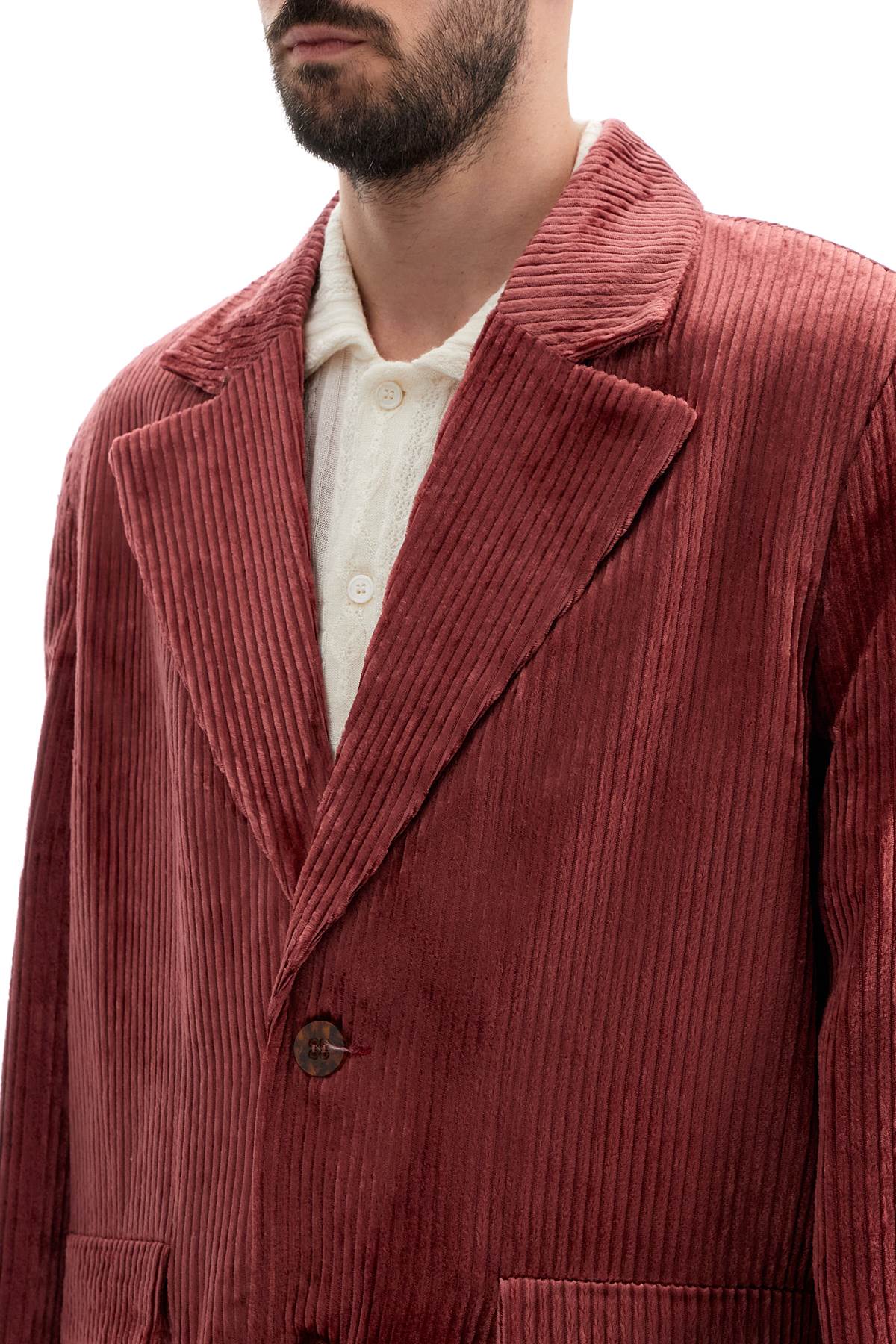 Shop Séfr Corduroy Blazer For Men In Irregular Puszta Cord (pink)