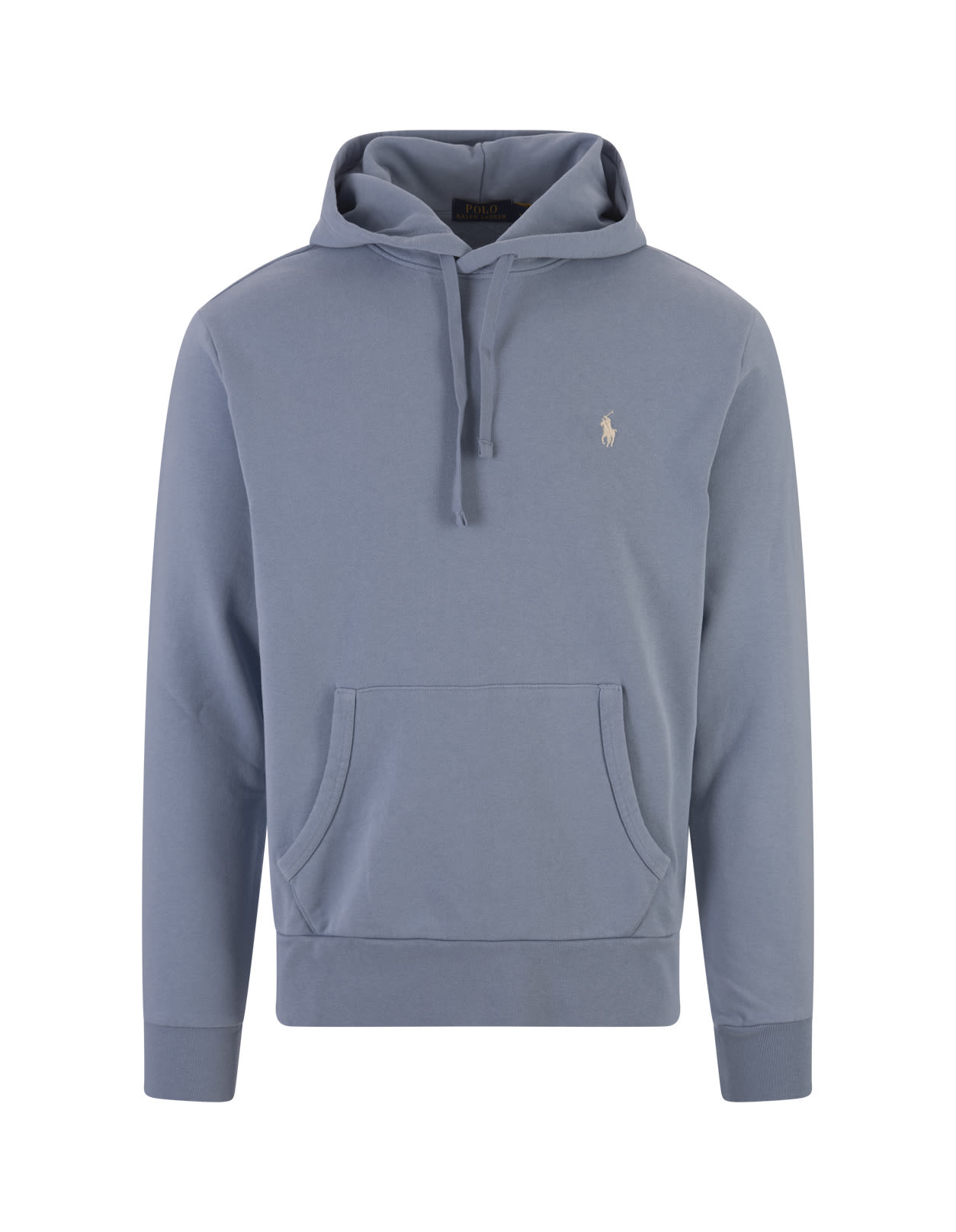 Shop Ralph Lauren Channel Blue Cotton Loopback Hoodie