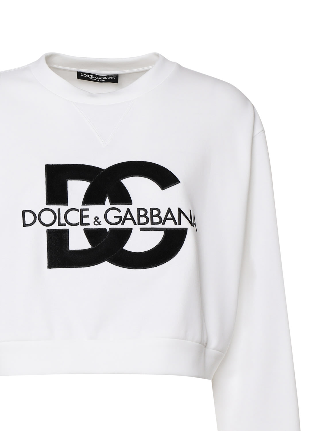 Shop Dolce & Gabbana Cotton Logo Sweatshirt In Optical White