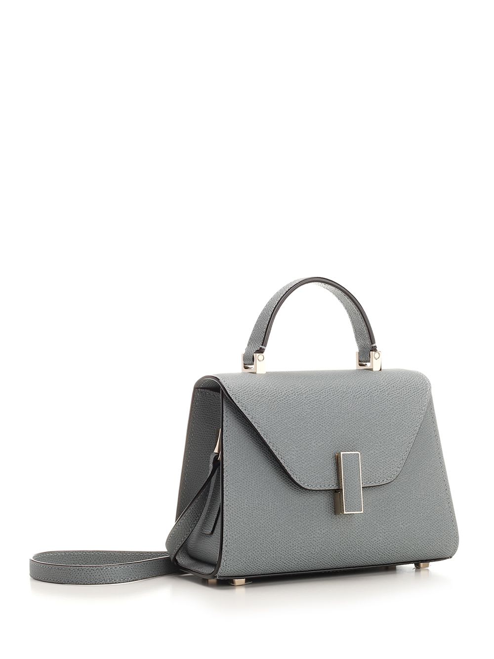 Shop Valextra Iside Micro Top Handle Bag In Grey