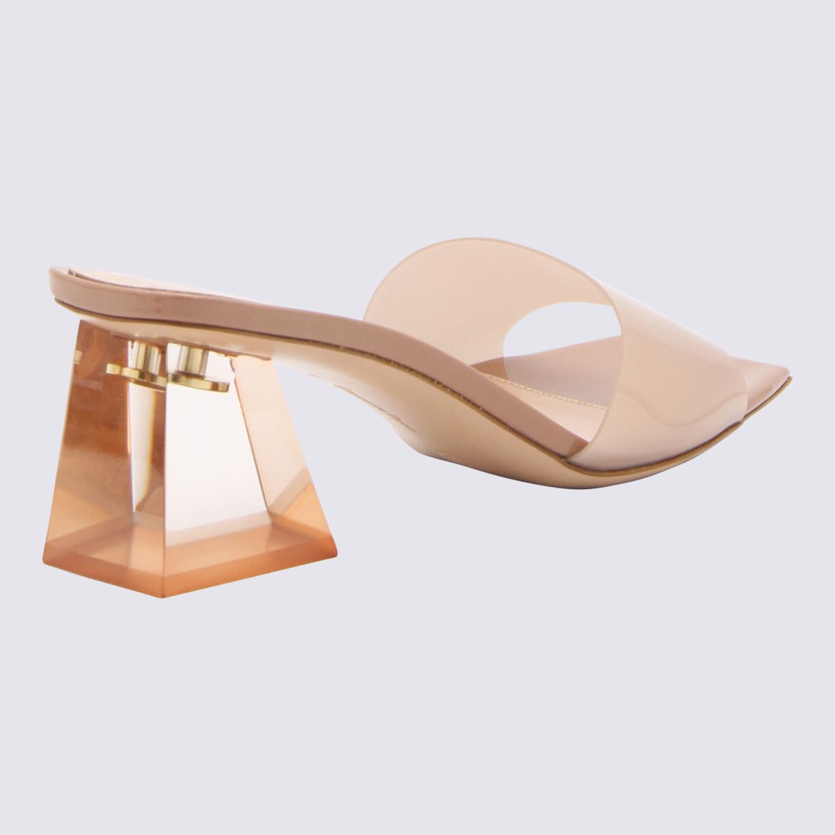 Shop Gianvito Rossi Beige Pvc And Leather Cosmic Sandals In Praline