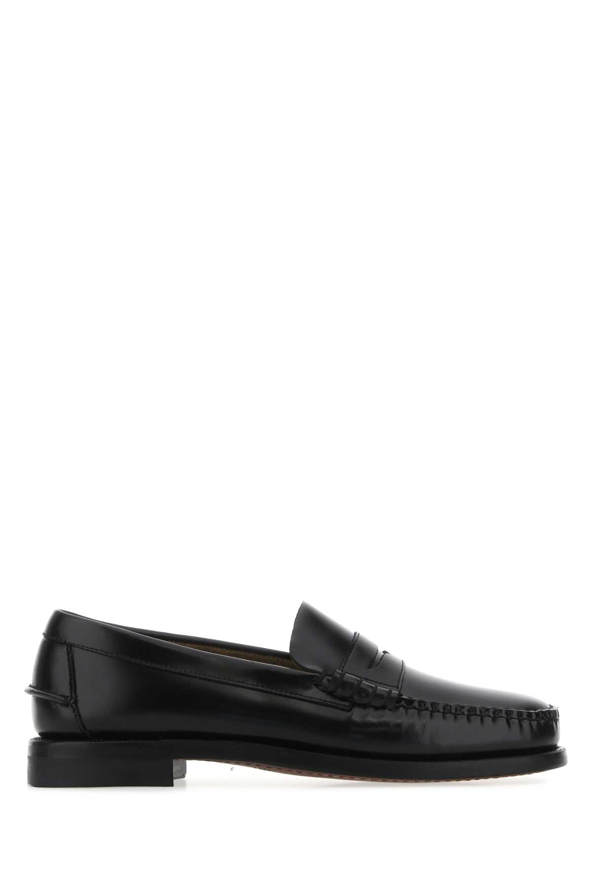 Shop Sebago Black Leather Classic Dan Loafers