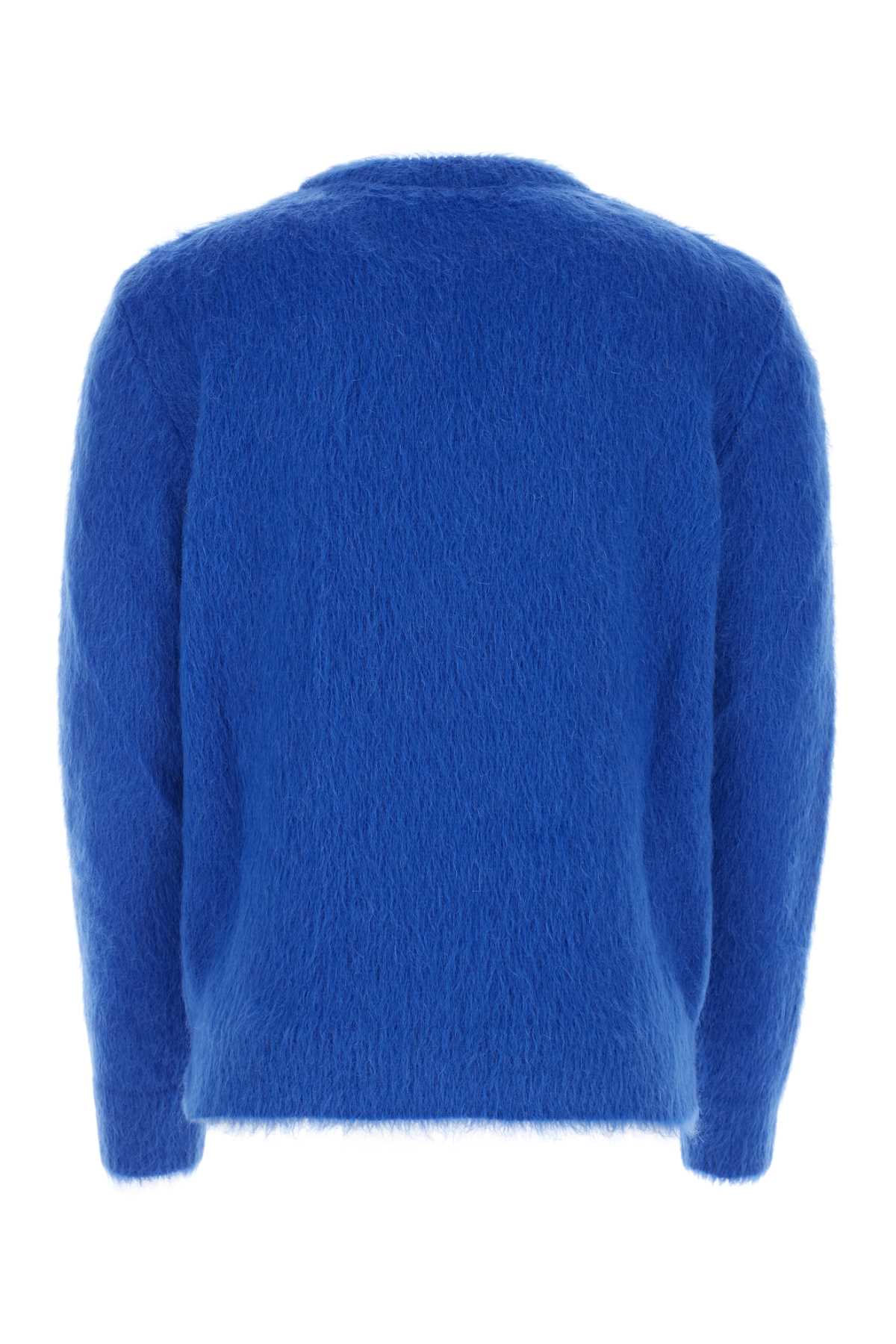 Balmain Electric Blue Wool Blend Sweater In Cobaltblanc