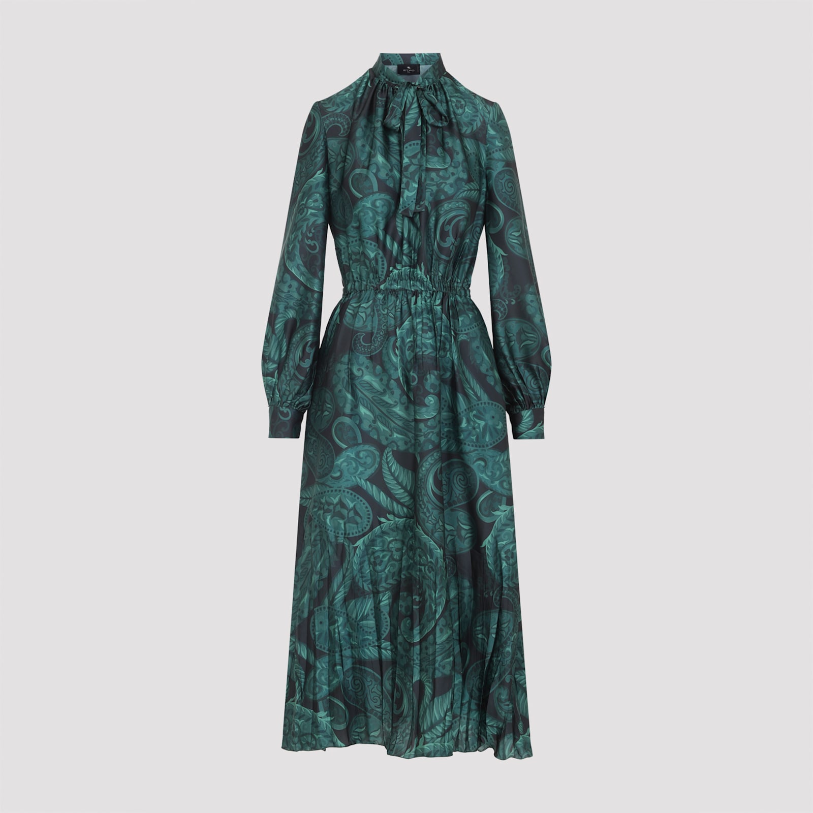 Etro Midi Ruched Dress Paisley Print In Multi