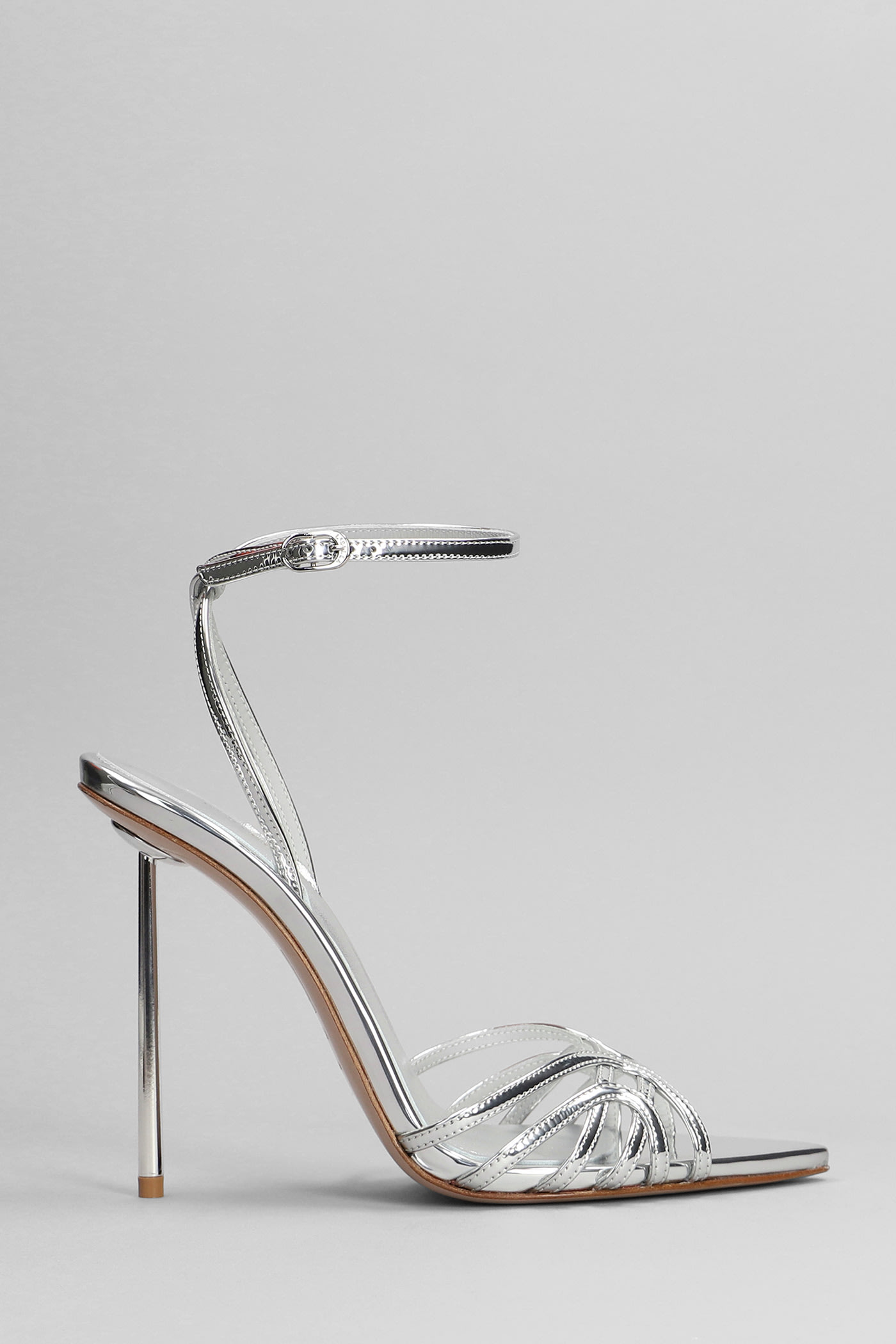 Le Silla Bella Sandals In Silver Leather