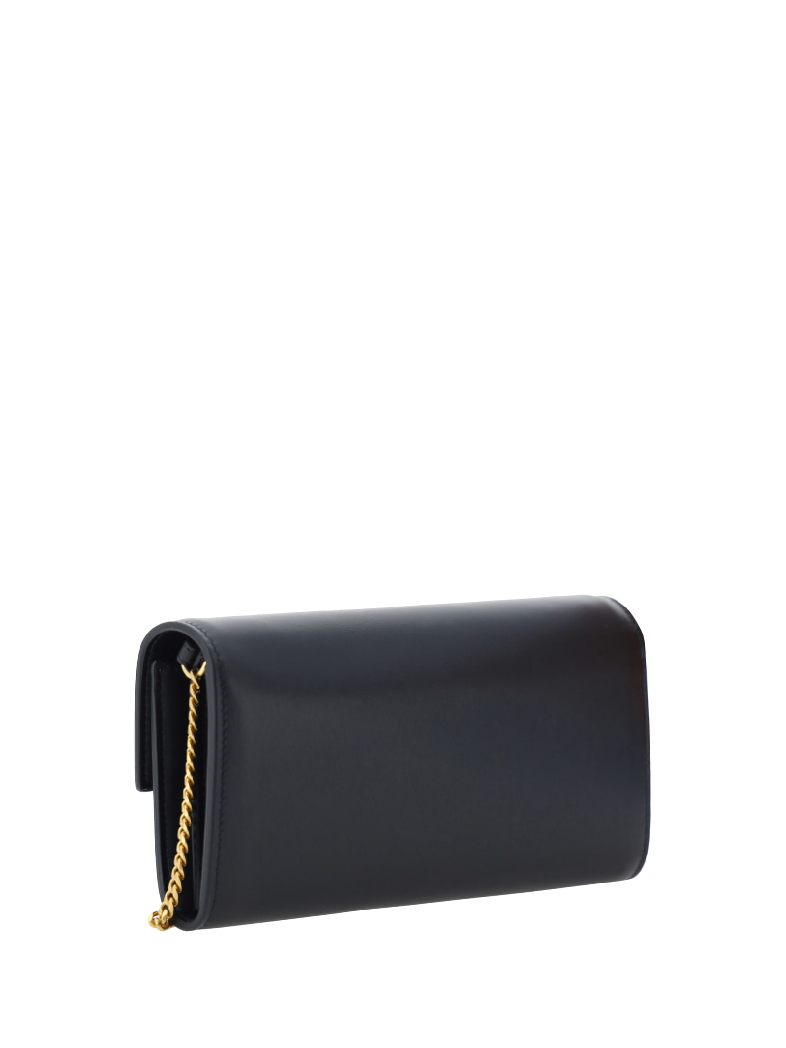 Shop Balmain Shoulder Wallet In Noir