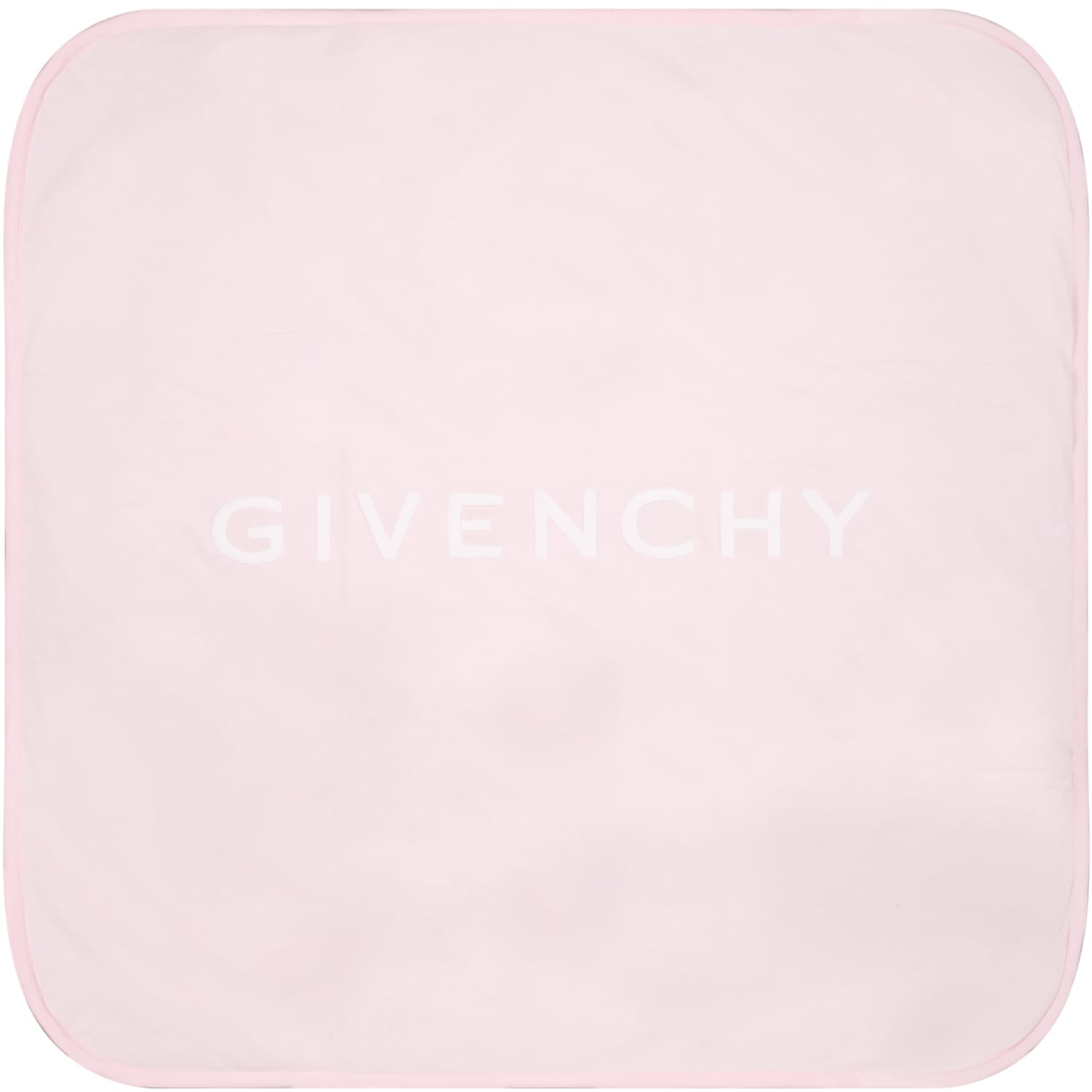 Givenchy Pink Blanket For Baby Girl With White Logo